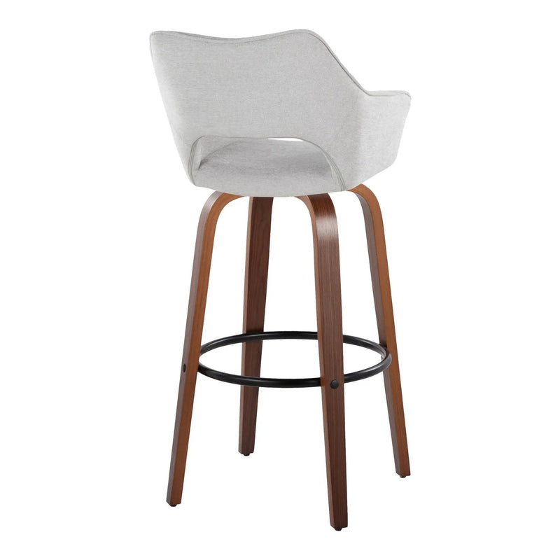 Mustang - Contemporary Fixed Height Barstool With Swivel & Round Footrest (Set of 2) by Unique Piece Furniture