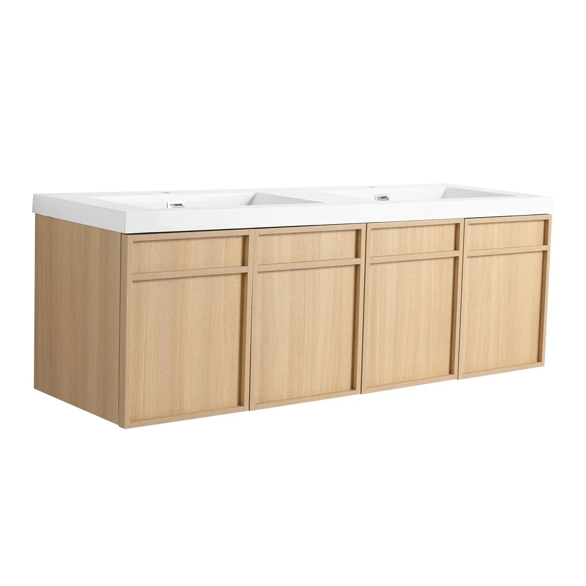 Wall-Mounted Bathroom Vanity With Resin Sink And Soft Closing Doors by HouseOfZazla