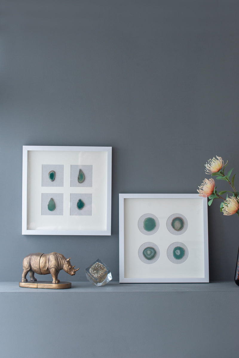 Set of 2 Shadow Box Wall Décor with Agate by HouseOfZazla