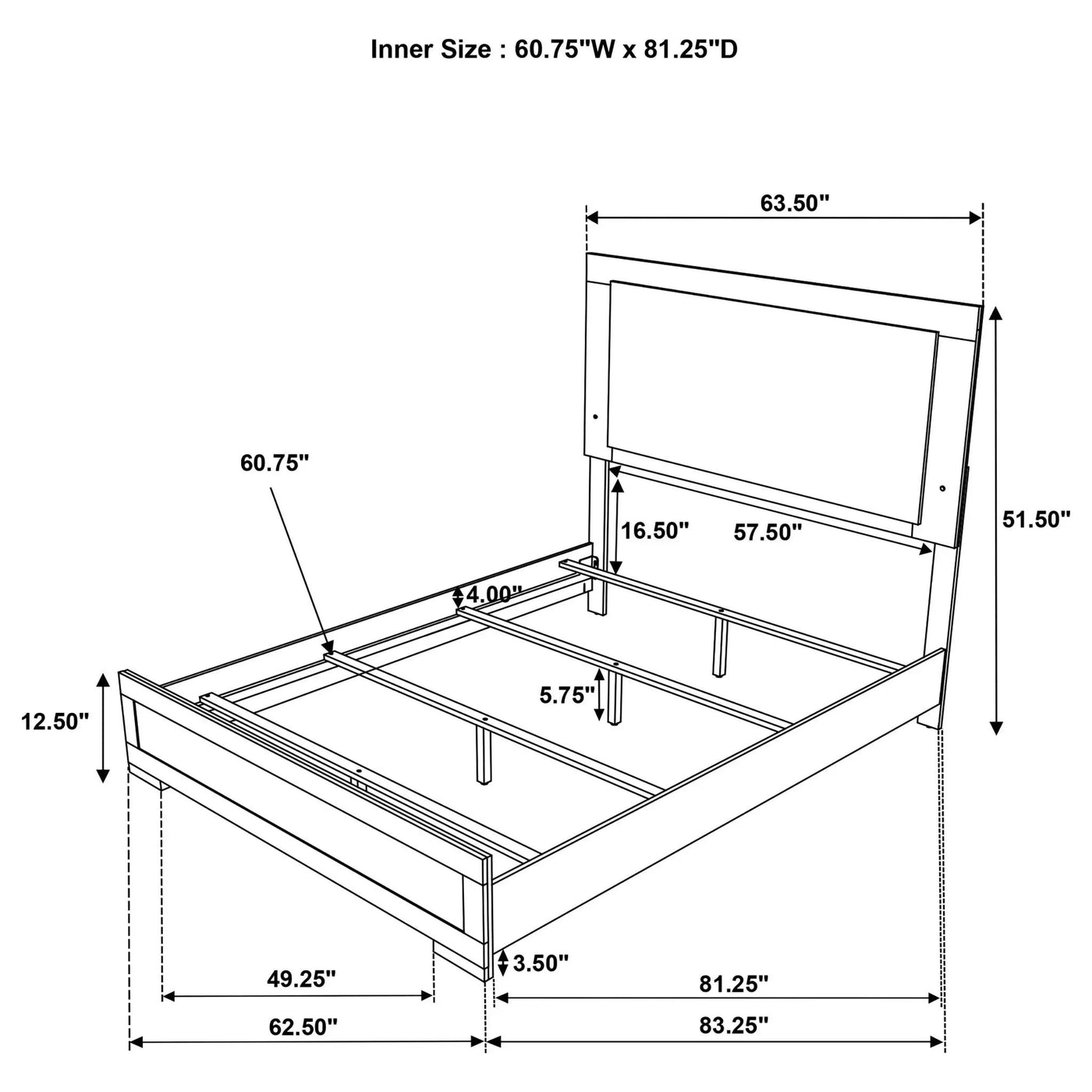 Lincoln - LED Panel Bed With Touch Light Headboard by HouseOfZazla