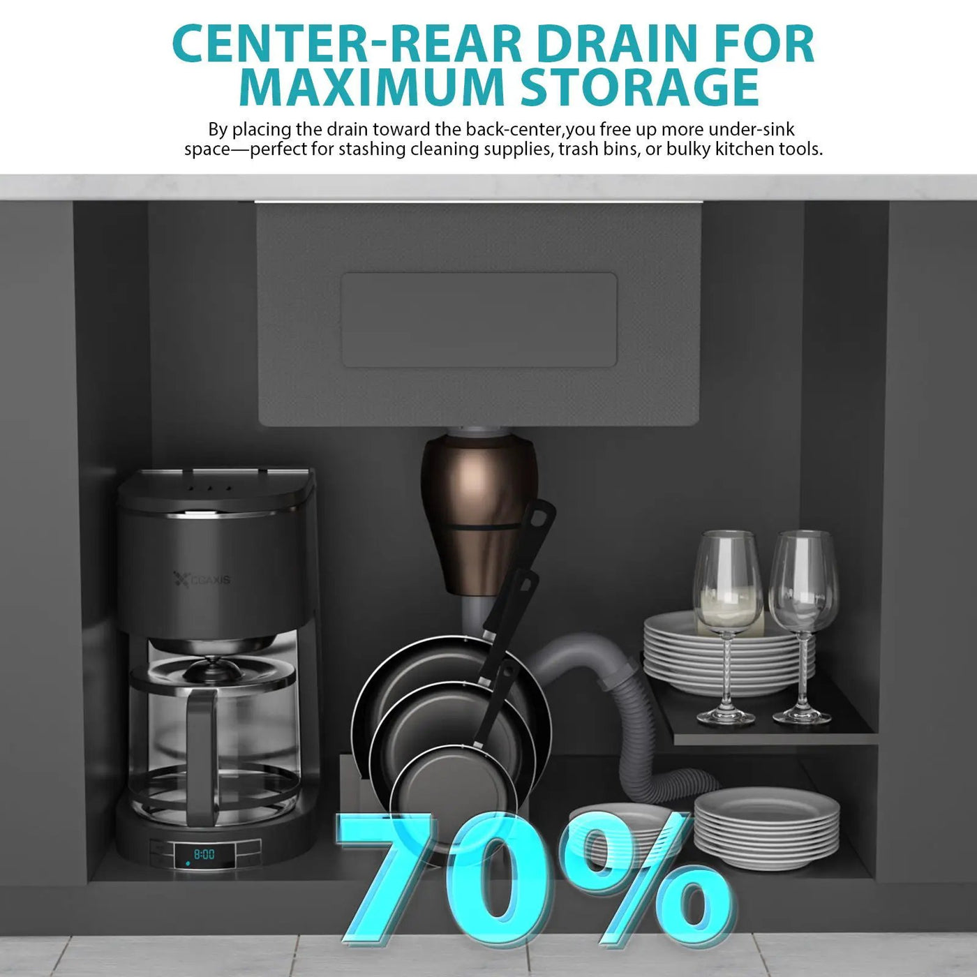 Drop-In Kitchen Sink With Pull-Out Faucet And Soap Dispenser by HouseOfZazla