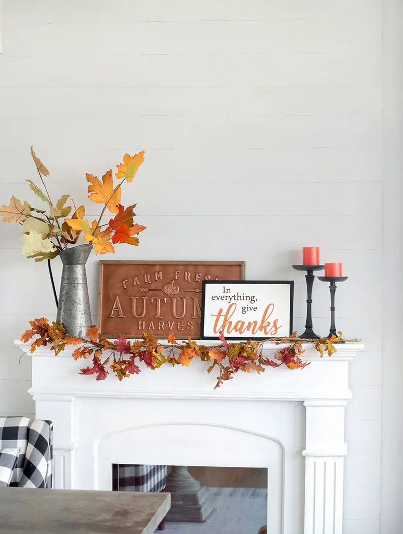 Thanks Wall Sign, Wall Art Decor For Harvest Festival Fall Festival & Thanksgiving Table Decorations (Set of 2) - Black / Orange / White by HouseOfZazla
