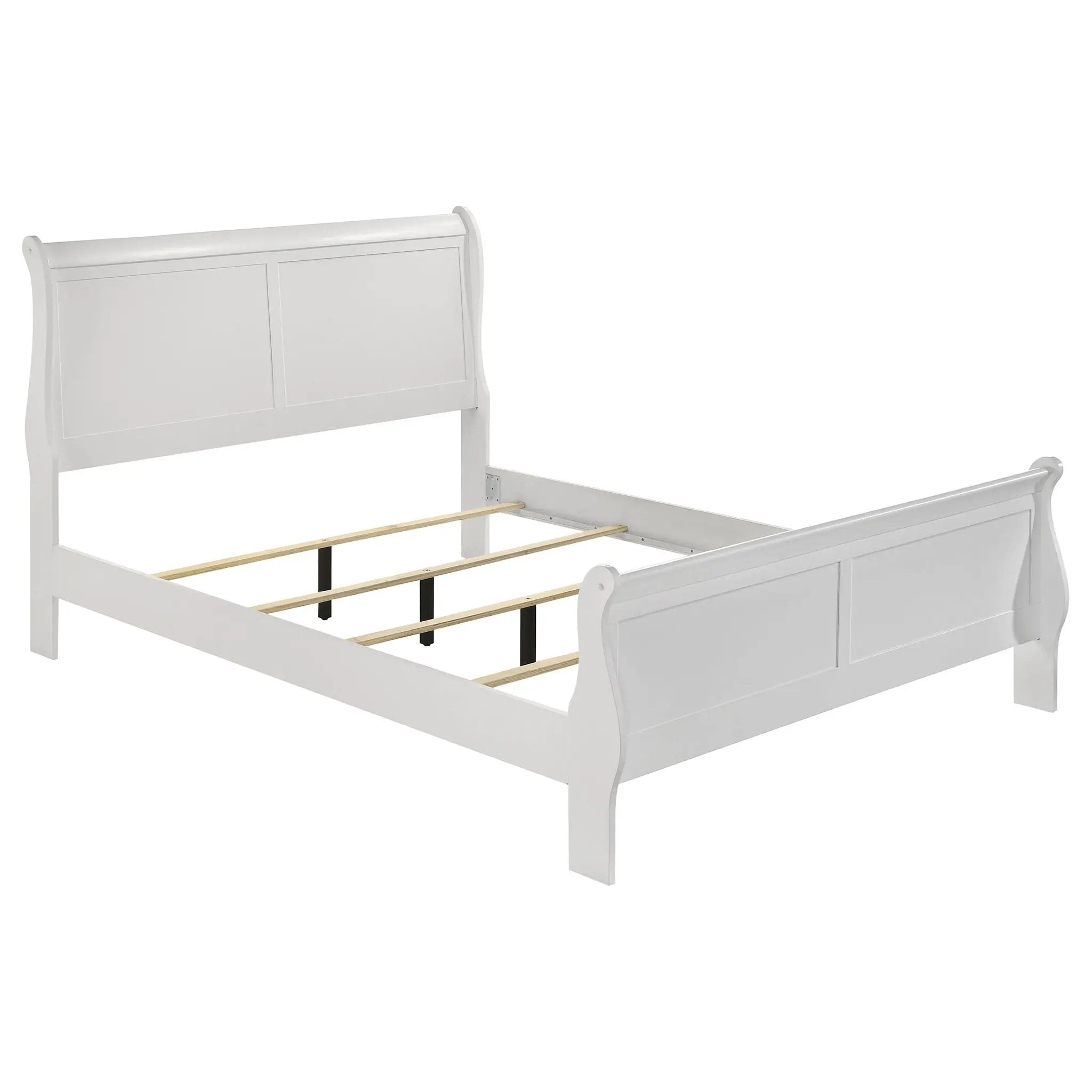Louis Philippe 47-inch Eastern King Sleigh Panel Bed White by Unique Piece Furniture