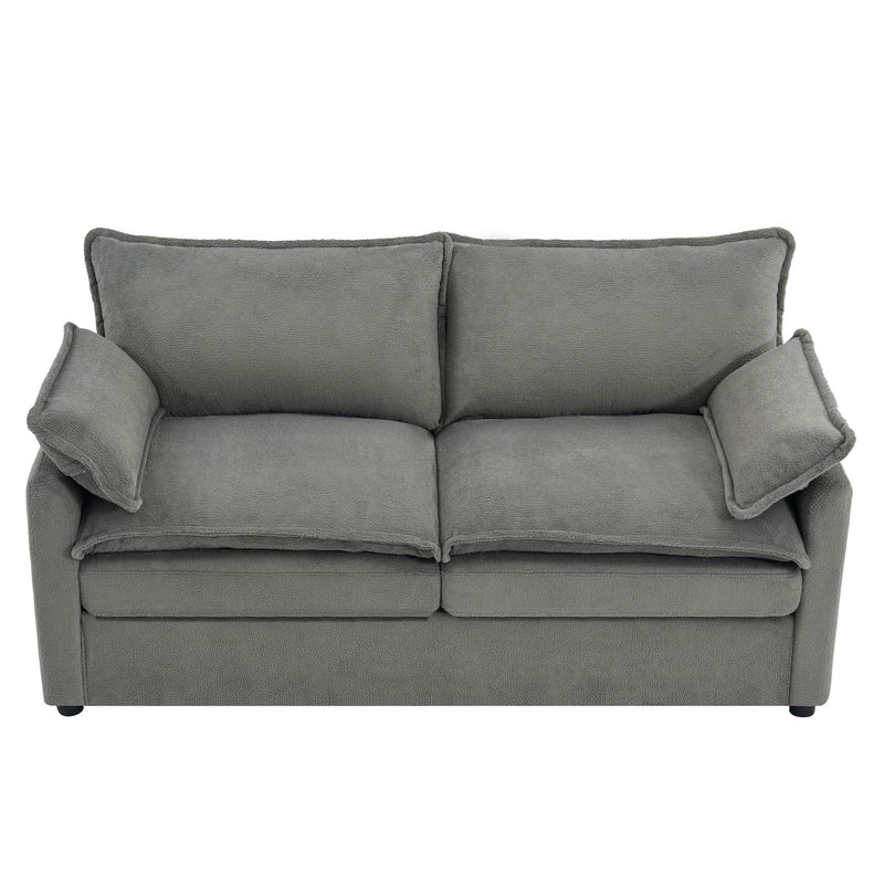 Modern Loveseat Sofa, Upholstered Couch With Side Storage Pockets by HouseOfZazla
