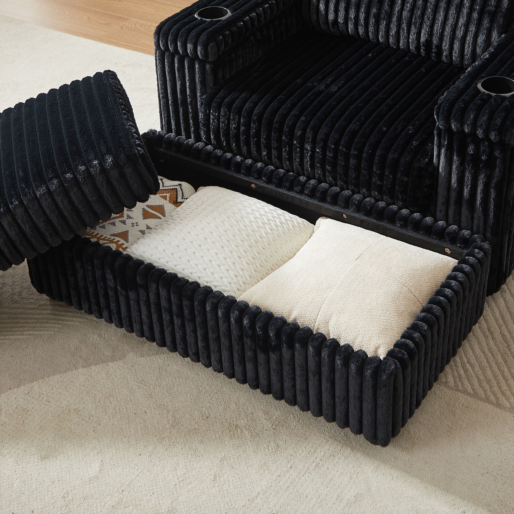 3 Seater Sofa With 2 Ottomans For Living Room by HouseOfZazla
