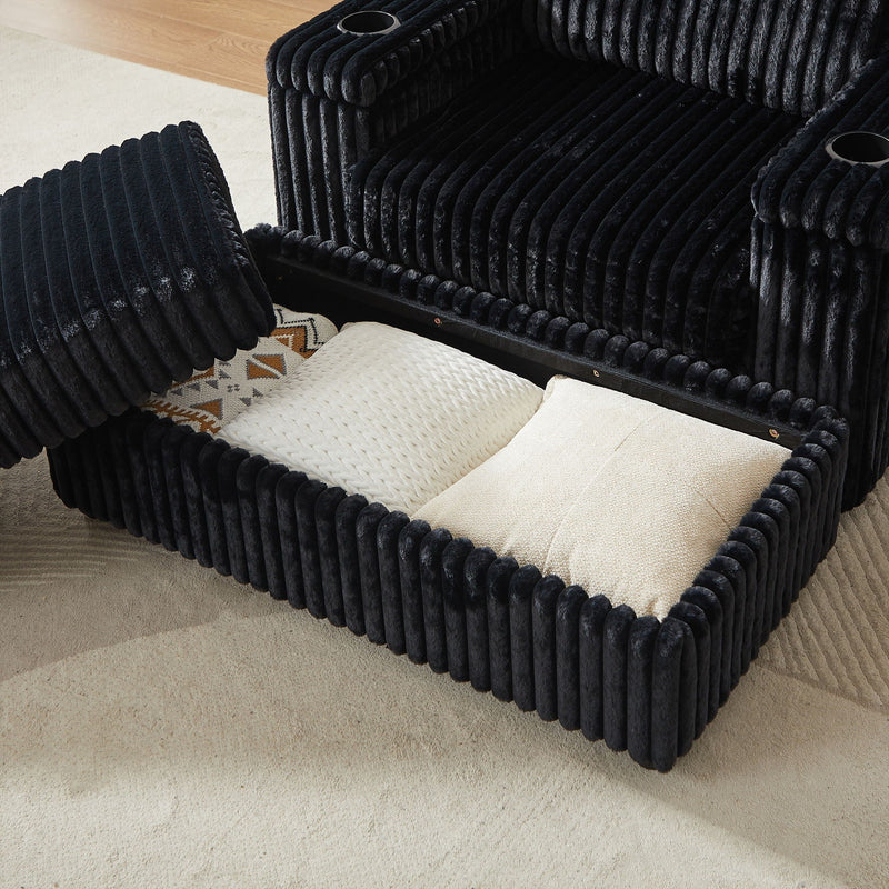 3 Seater Sofa With 2 Ottomans For Living Room by HouseOfZazla