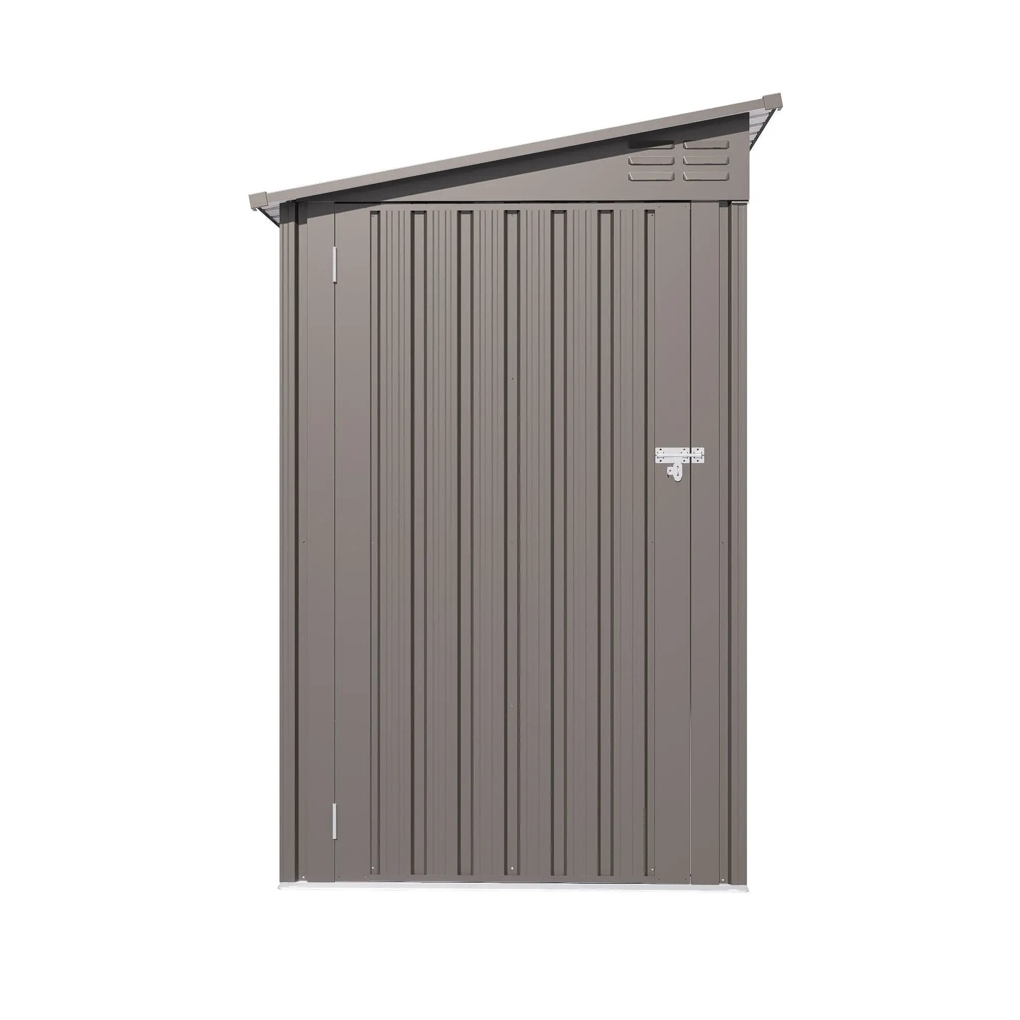 Lean To Shed With Windows, Tool House With Sloping Roof With 2 Vents And 1 Side Open Door For Backyard - Gray by HouseOfZazla