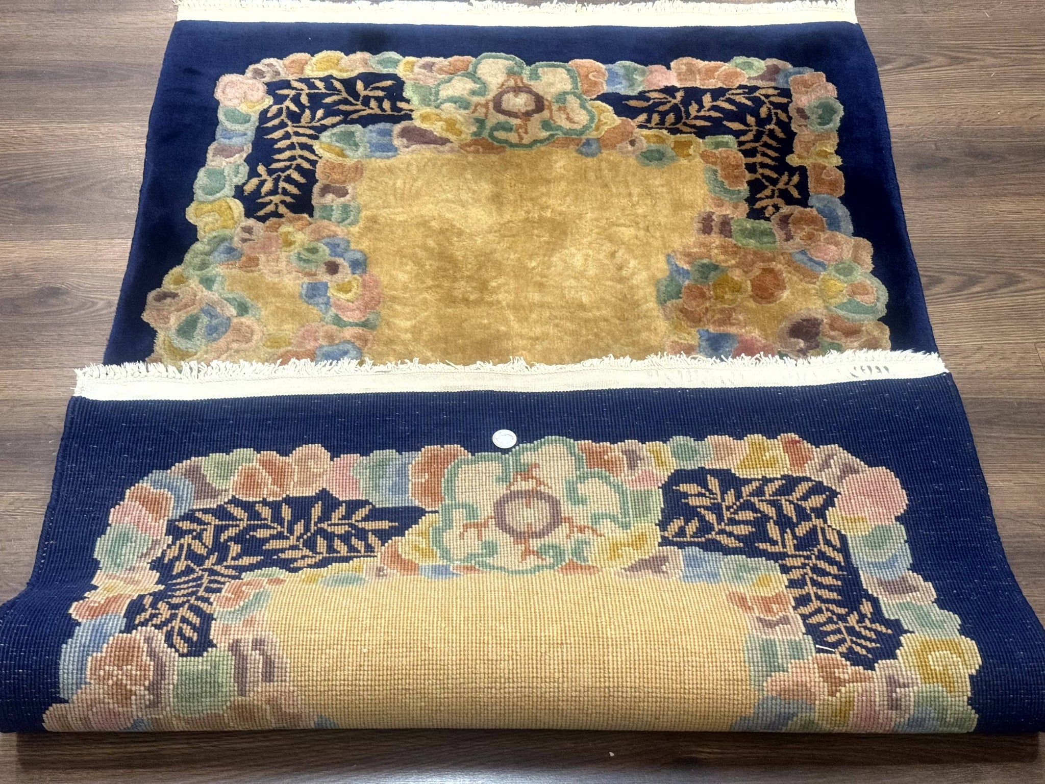 Chinese Wool Rug 3x5, Vintage Carpet, Handmade by Jewel Rugs