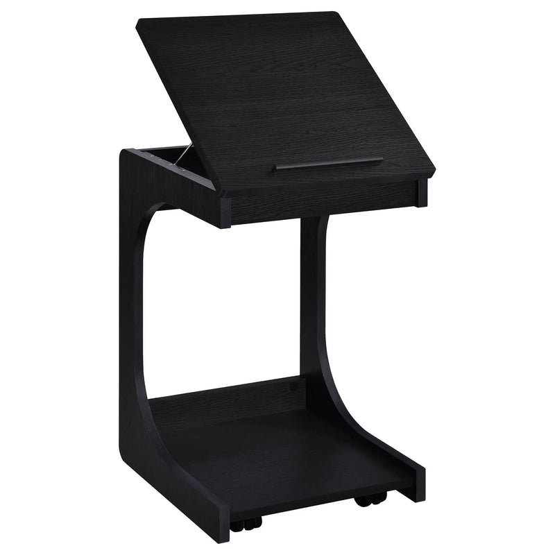 Ralston C-Shaped Lift-Top Sofa Side Table With Casters Black by Unique Piece Furniture