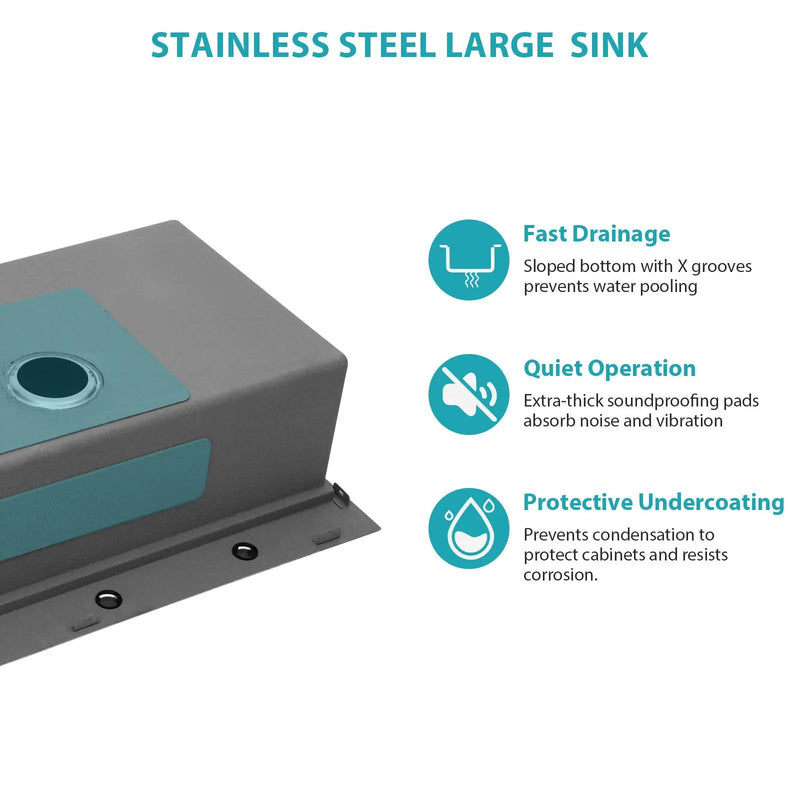 Drop In Workstation Sink Topmount Single Bowl With Pull Out Faucet And Soap Dispenser - Gunmetal Black by HouseOfZazla