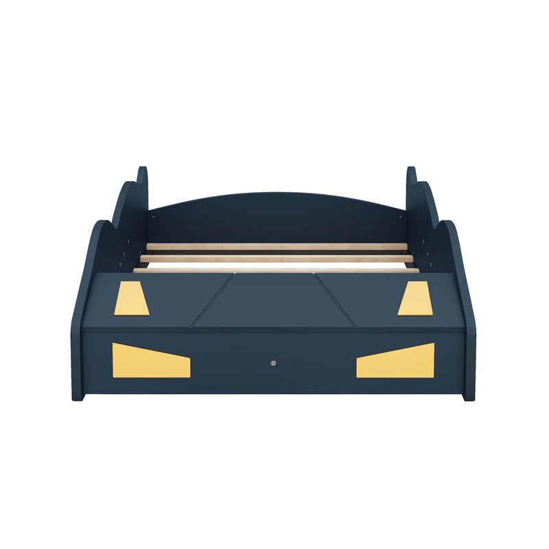 Race Car Shaped Platform Bed With Wheels And Storage by HouseOfZazla