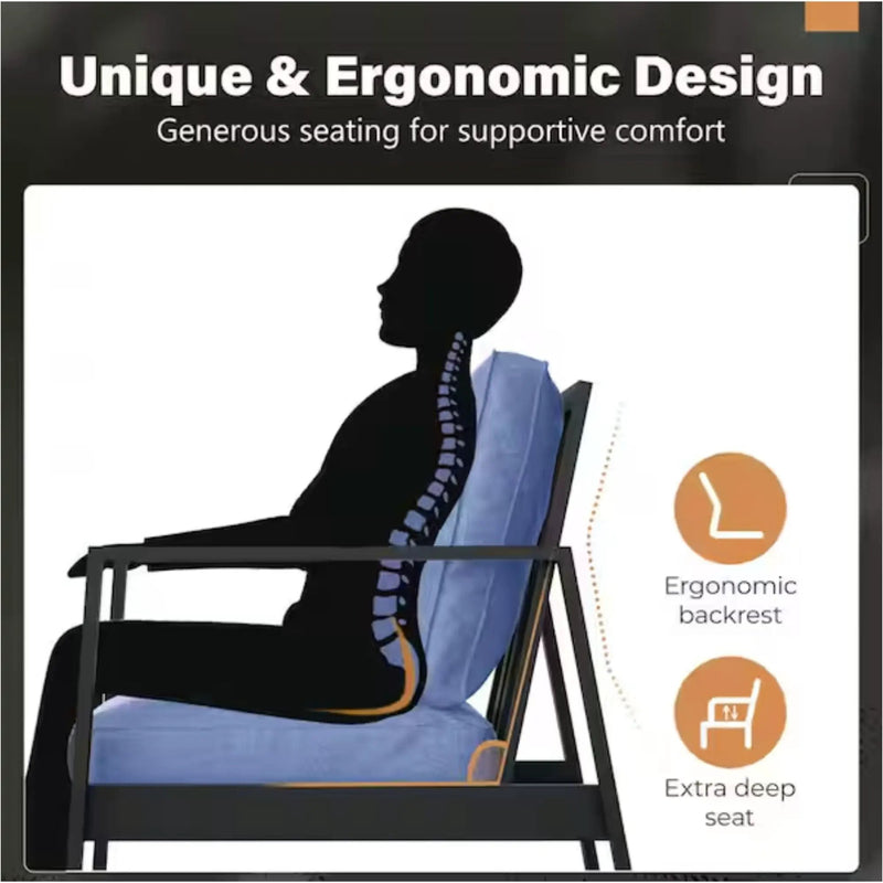 All-Weather Ergonomic Patio Armchairs With Thick Cushions (Set of 2) by HouseOfZazla