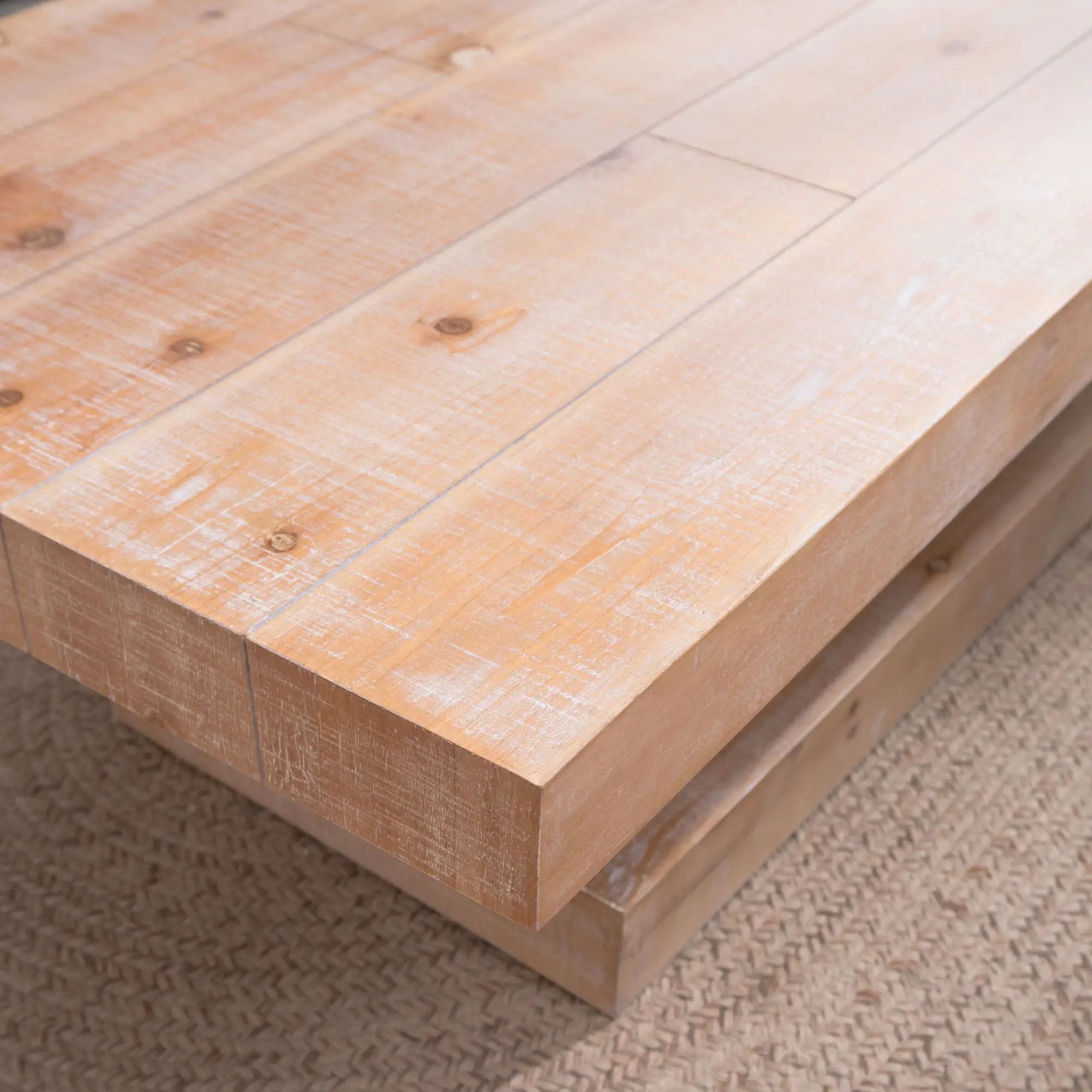 Modern Rustic Coffee Table, Rectangular Center Table For Living Room - Natural Wood Wash / Rustic by Unique Piece Furniture