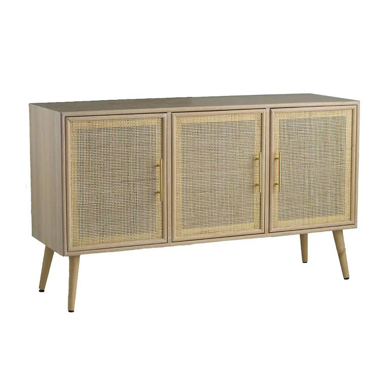 Wooden Accent TV Cabinet With 3 Doors - Brown by HouseOfZazla