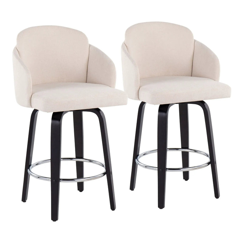 Dahlia - Contemporary Counter Stool Round Footrest (Set of 2) by HouseOfZazla