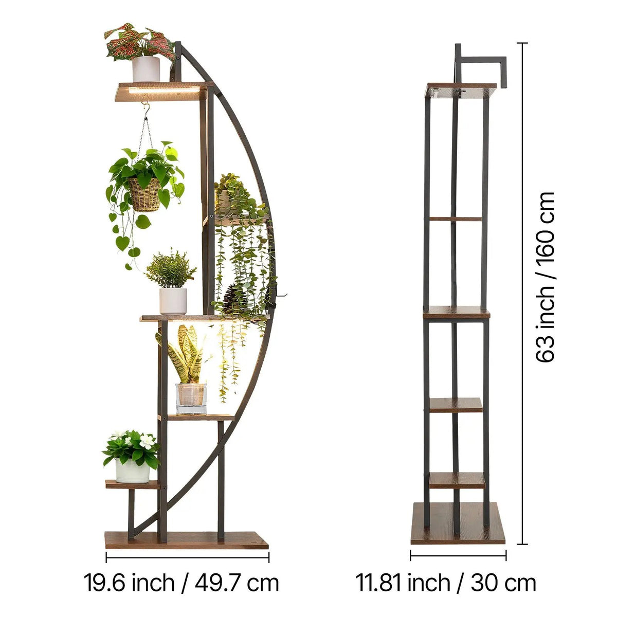63-Inch Tall 6-Tier Indoor Plant Stand with Grow Lights (2-Pack) by HouseOfZazla