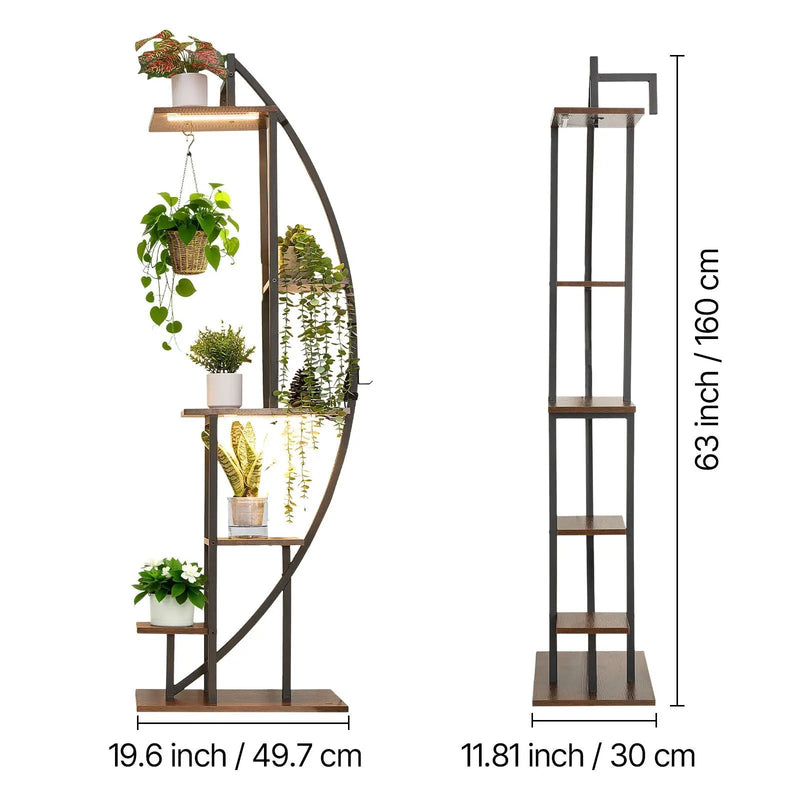 63-Inch Tall 6-Tier Indoor Plant Stand with Grow Lights (2-Pack) by HouseOfZazla