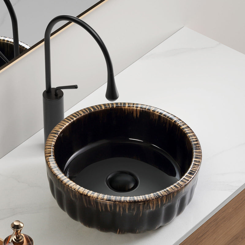 Vessel Sink, Above Counter Small Bowl - Black by HouseOfZazla