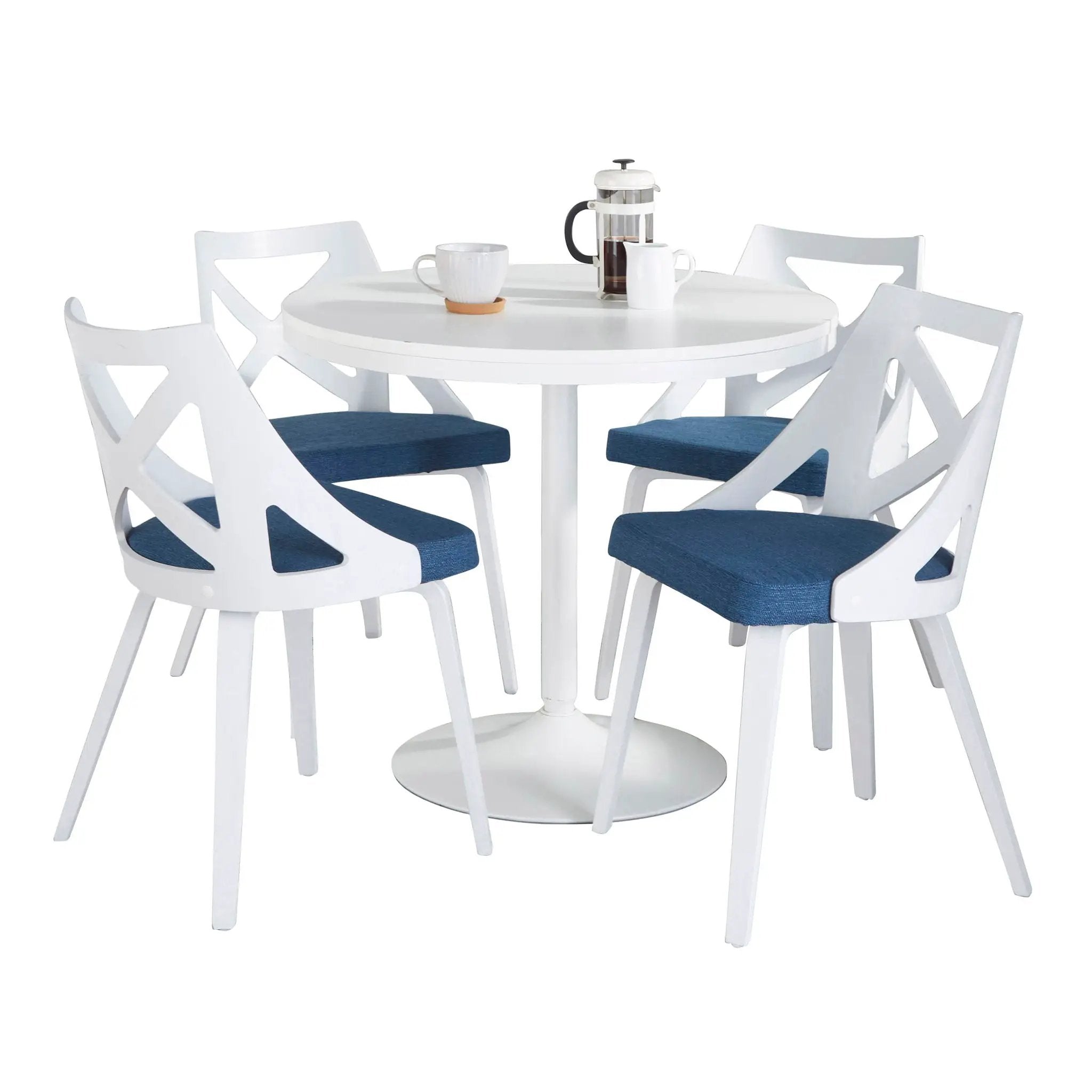 Dakota Charlotte - 5 Piece Contemporary Design, Dining Set by HouseOfZazla