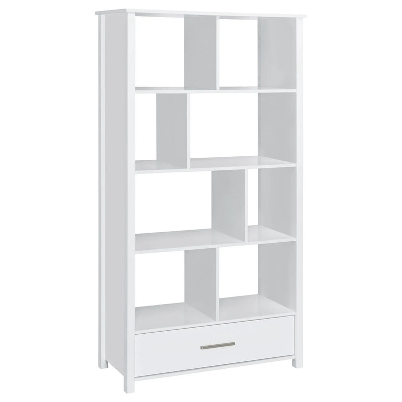 Dylan 68-inch 4-shelf Storage Bookshelf White High Gloss by Unique Piece Furniture