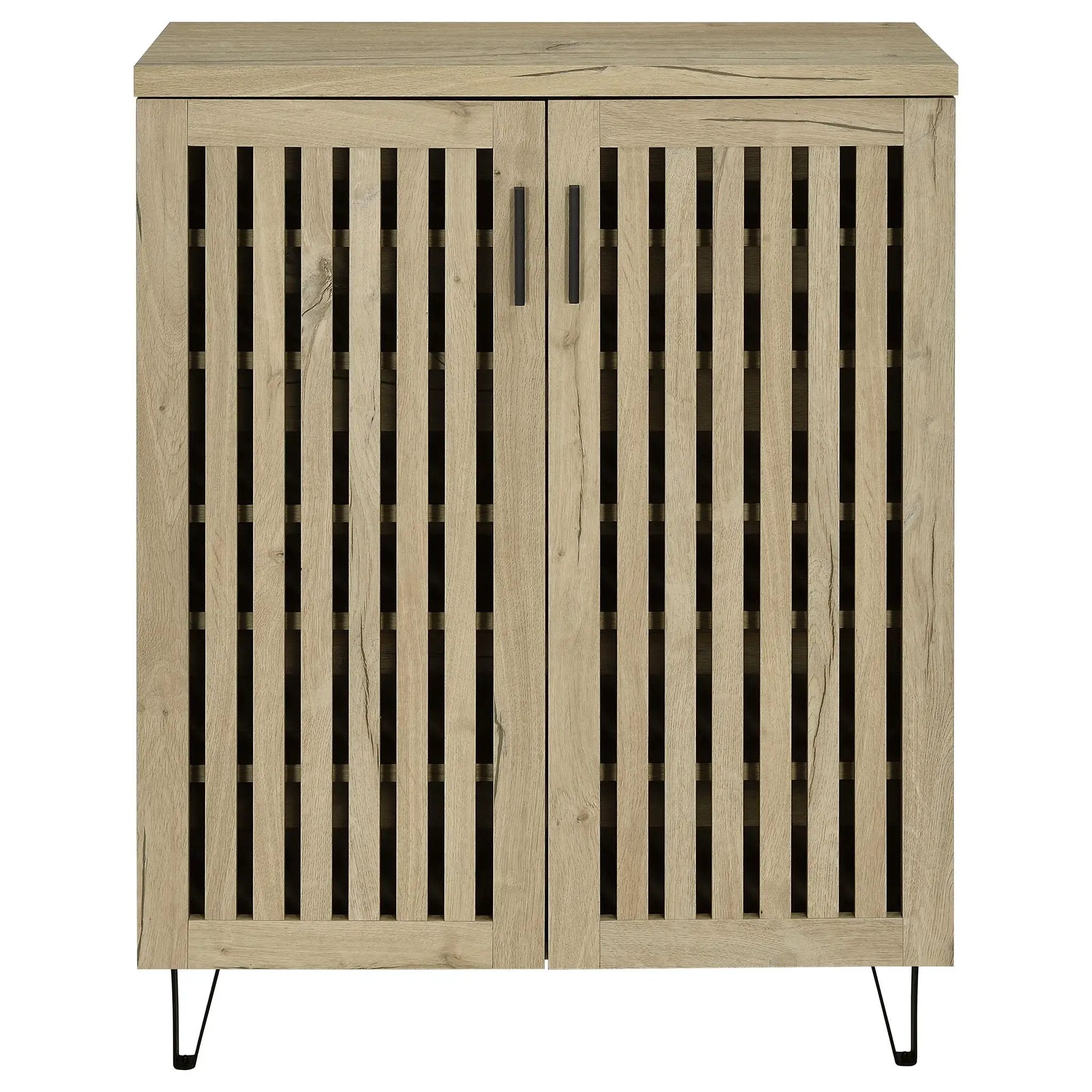 Brixton 2-door Entryway Shoe Storage Cabinets White Oak by Unique Piece Furniture