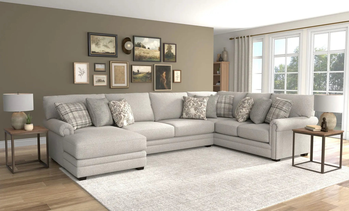 Livingston - Sectional With Comfort Coil Seating And Accent Pillows Included by Unique Piece Furniture