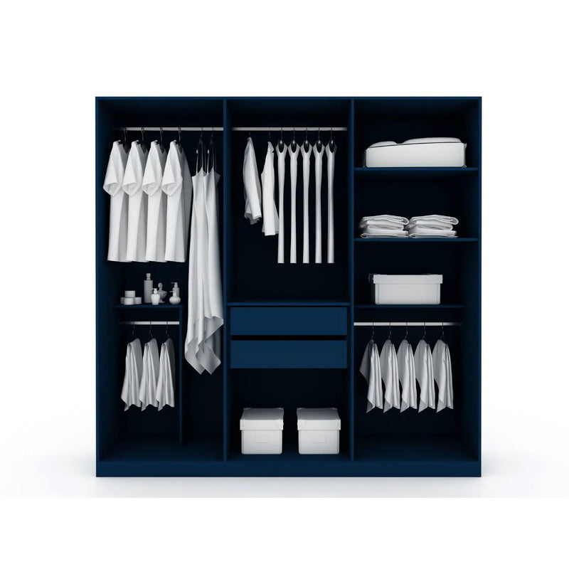 Gramercy - Free Standing Wardrobe Closet With Drawers And Shelves by HouseOfZazla