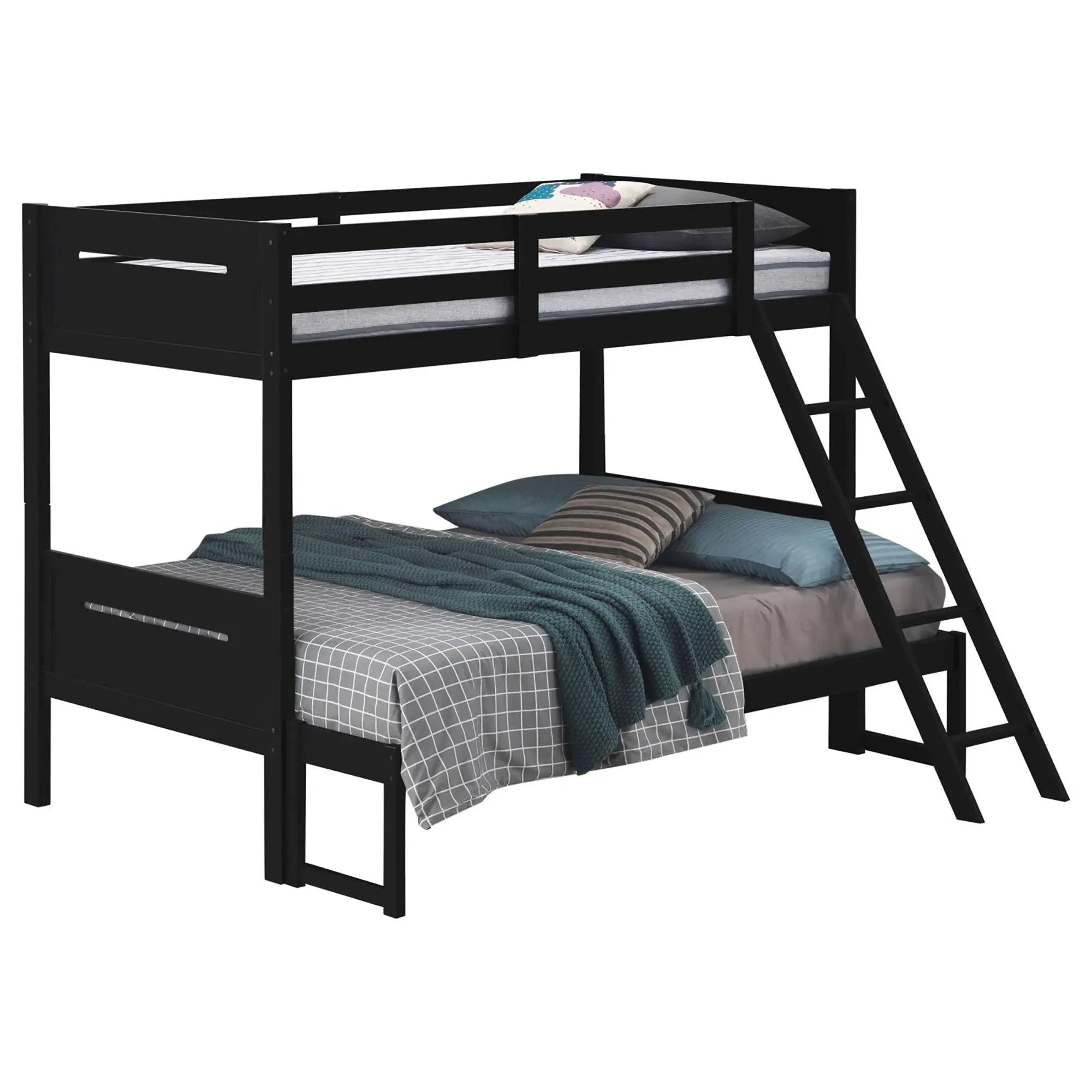 Bunk Bed With Built In Ladder, Safety Guardrails And Angled Access Step by HouseOfZazla