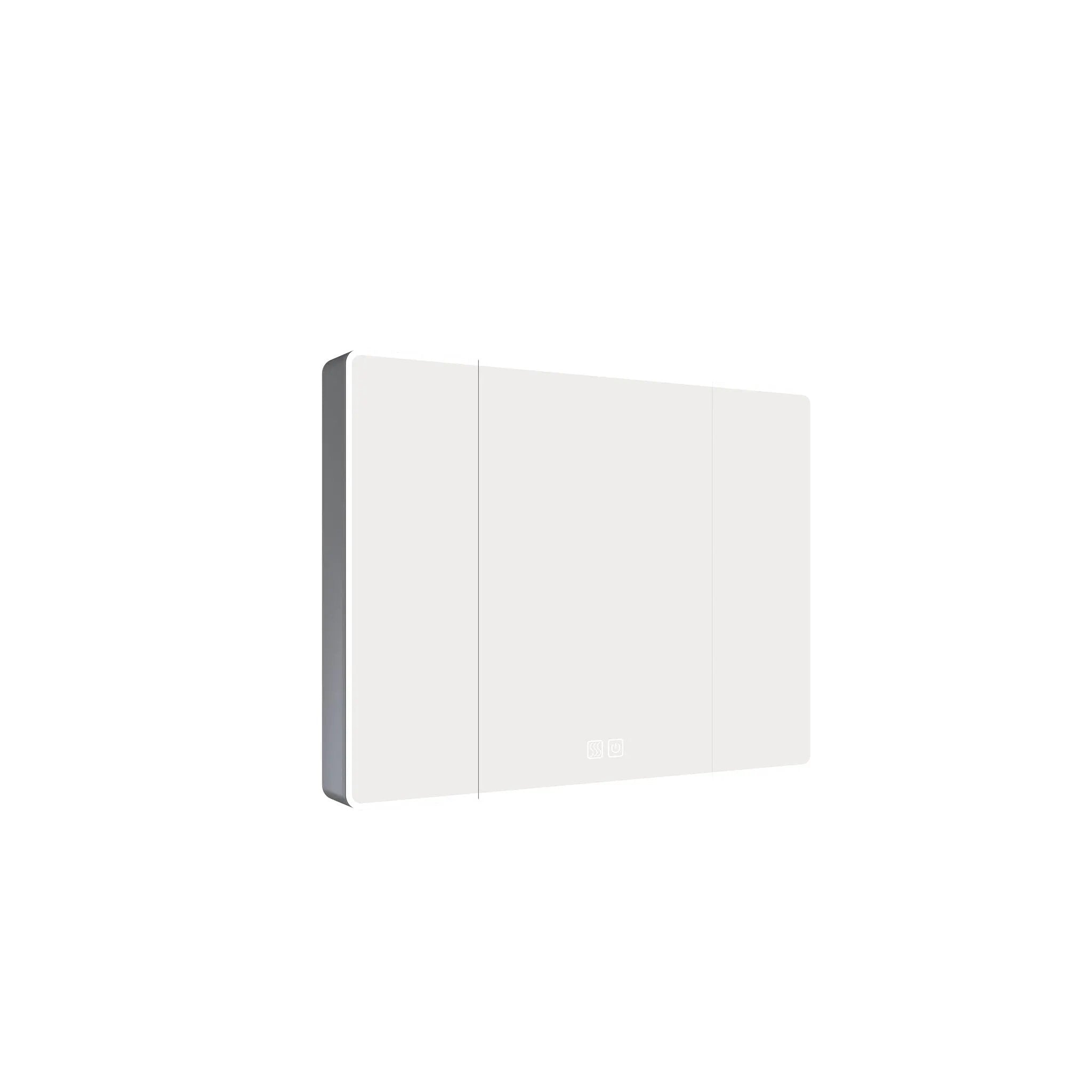 Aluminium Medicine Cabinet Mirror With LED Light And Defogging Function - Gray by Unique Piece Furniture