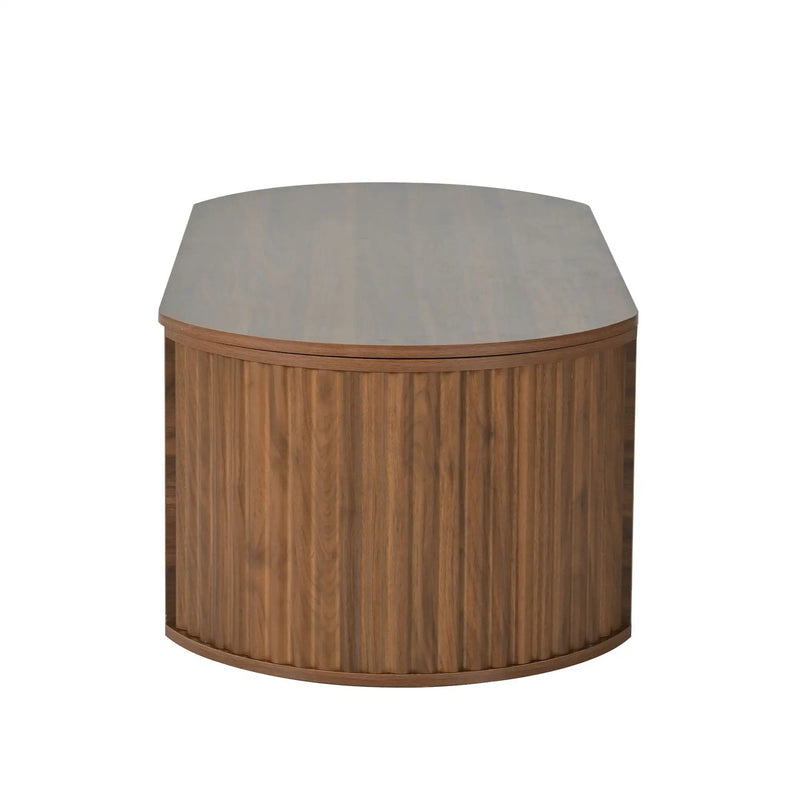 Lift Top Coffee Table With Hidden Compartment, Modern Oval Lift Tabletop For Home Living Room by HouseOfZazla