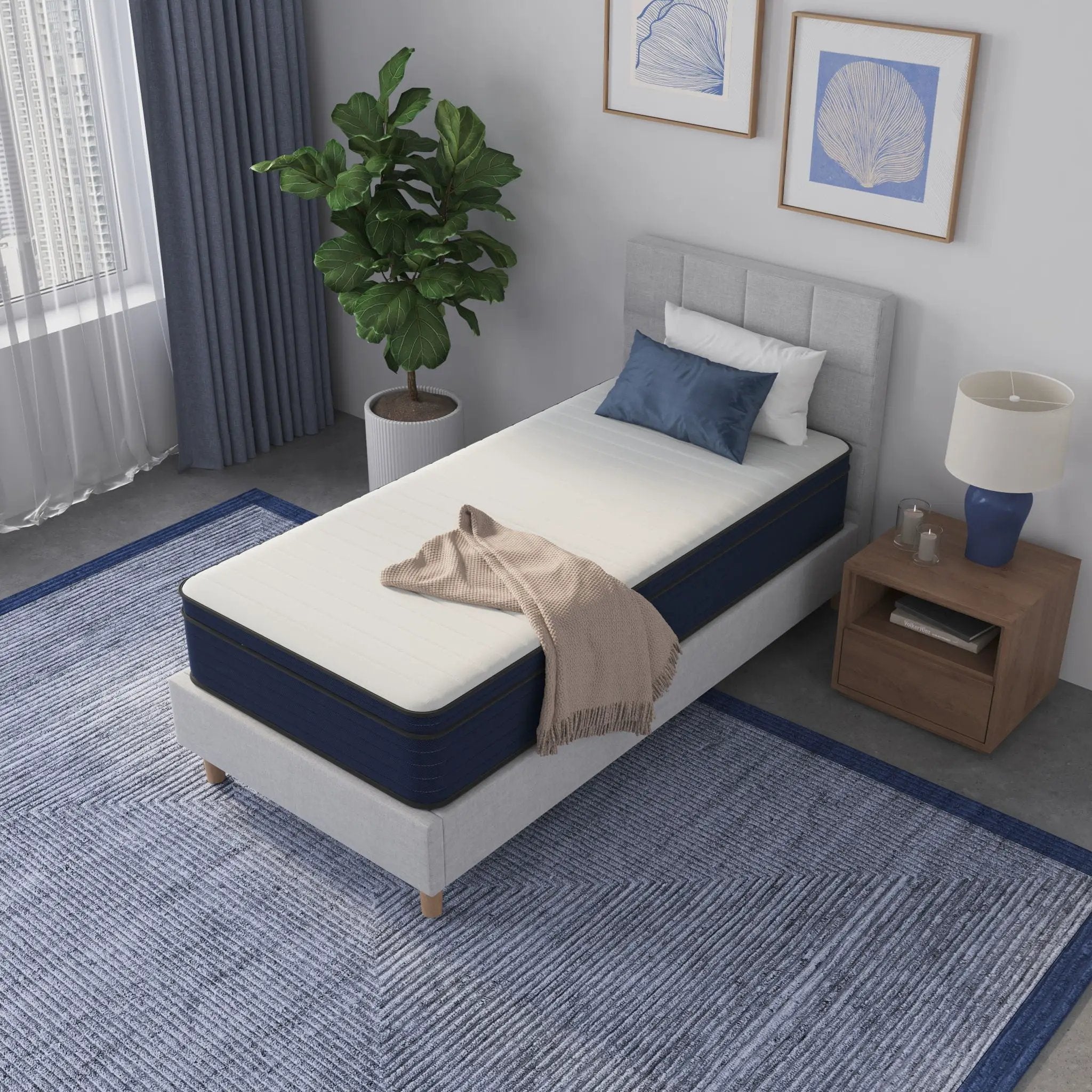 10" Medium Firm Euro Top Hybrid Cooling Gel Infused Pocket Spring And Memory Foam Mattress by HouseOfZazla