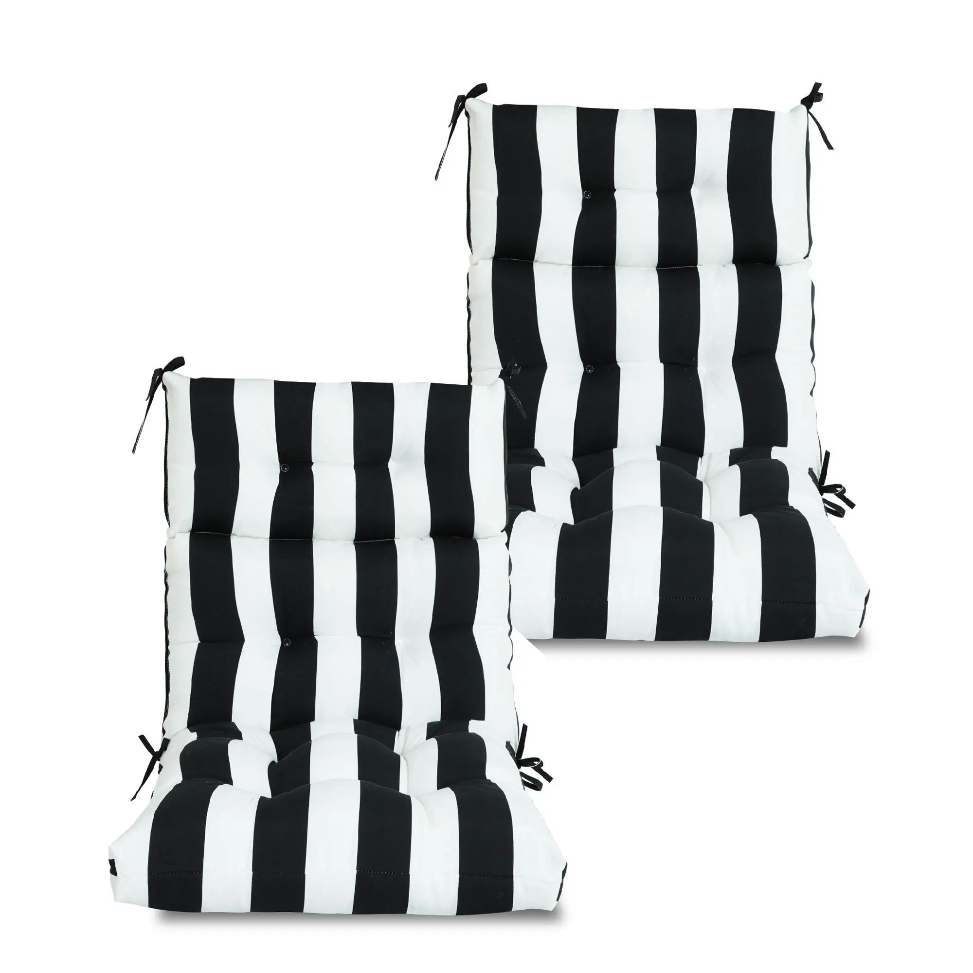 2 Piece High Back Patio Chair Cushion Set, Tufted Adirondack And Rocking Chair Cushions by HouseOfZazla