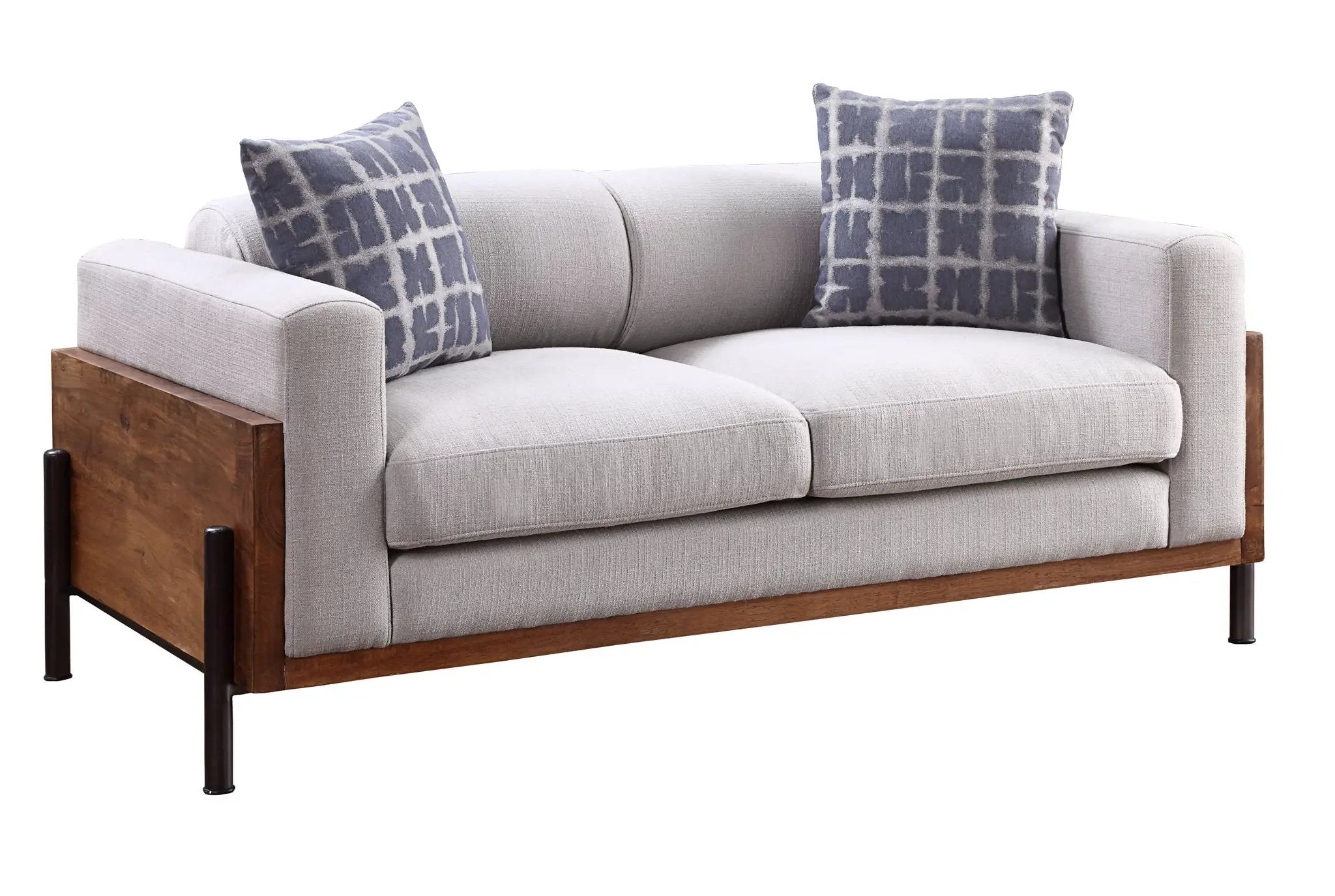 Pelton Loveseat With 2 Toss Pillows - Walnut by HouseOfZazla