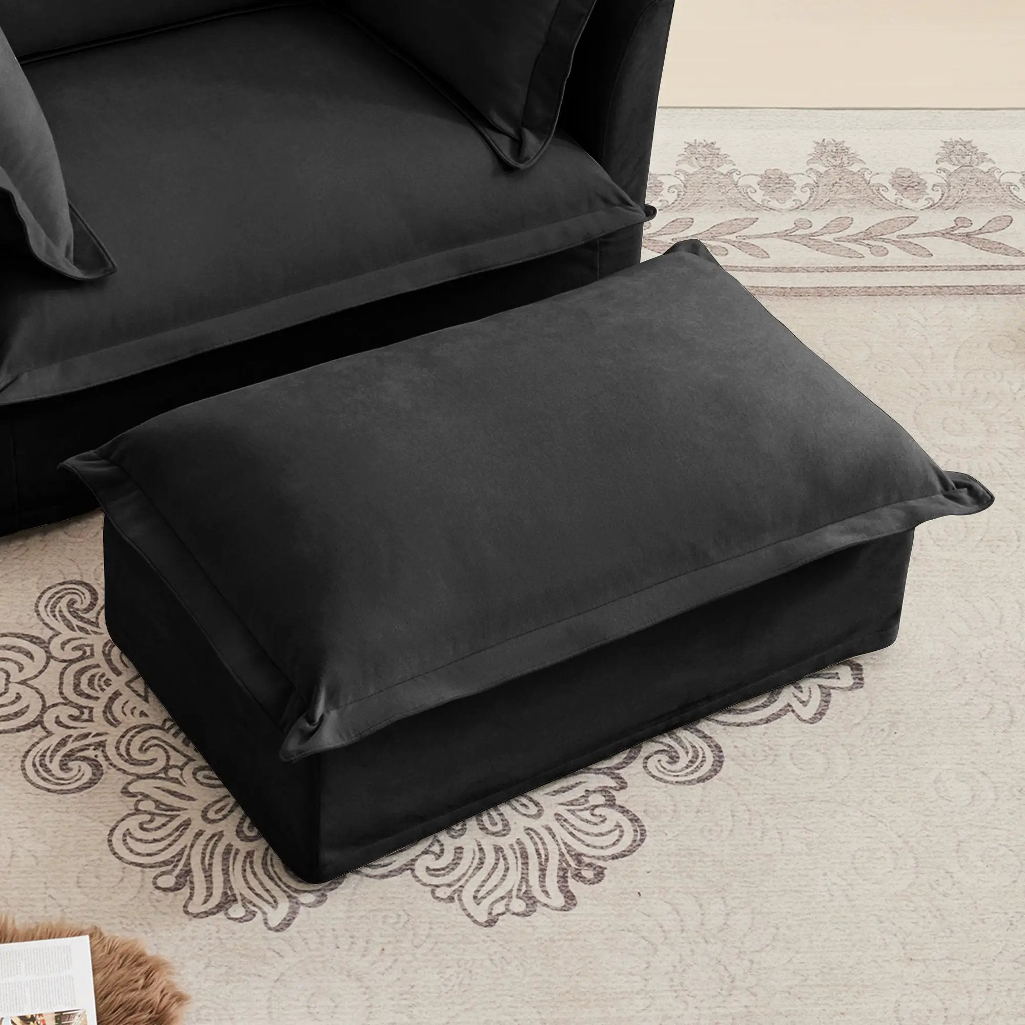Luxurious Chenille Ottoman by HouseOfZazla