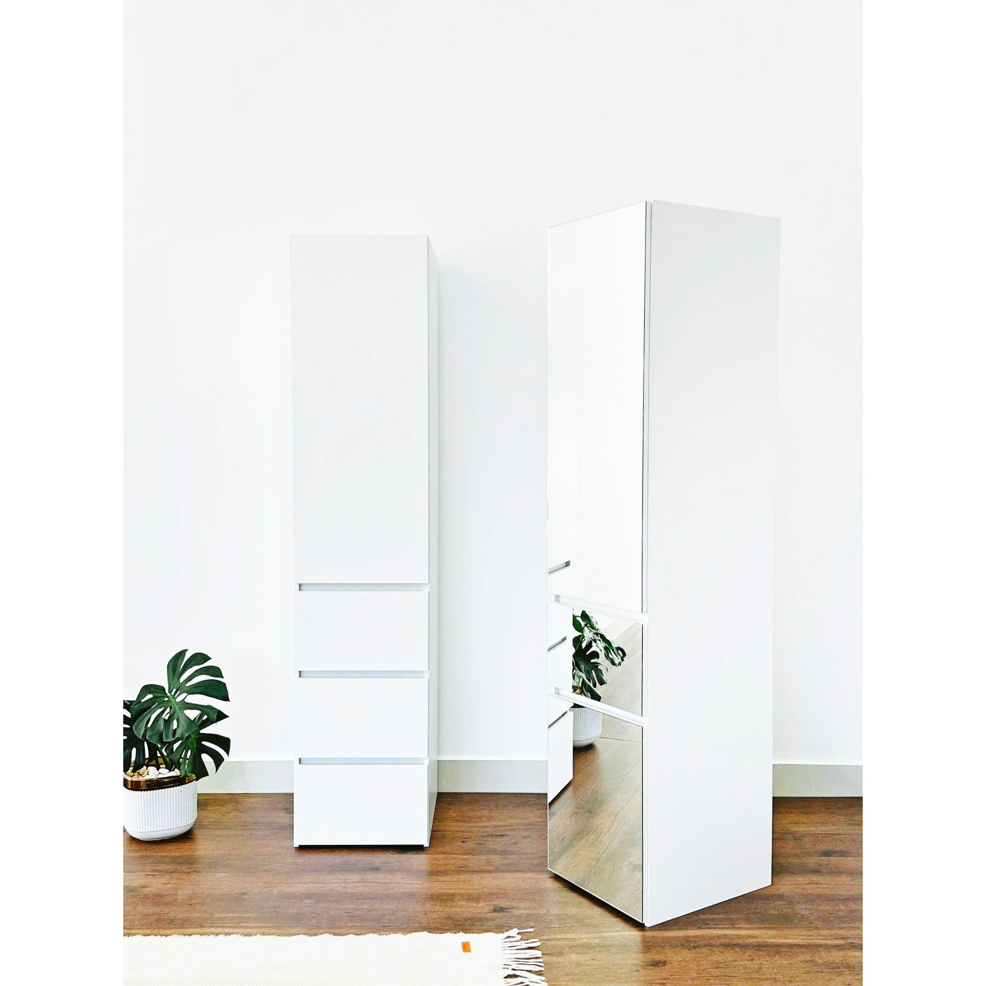 Elise - Slim Modular Closet Cabinet With Drawers - White by HouseOfZazla