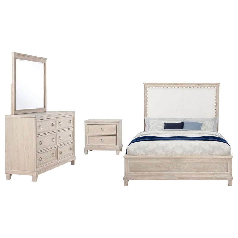 Pembroke 4-piece Eastern King Bedroom Set Washed Oak by Unique Piece Furniture