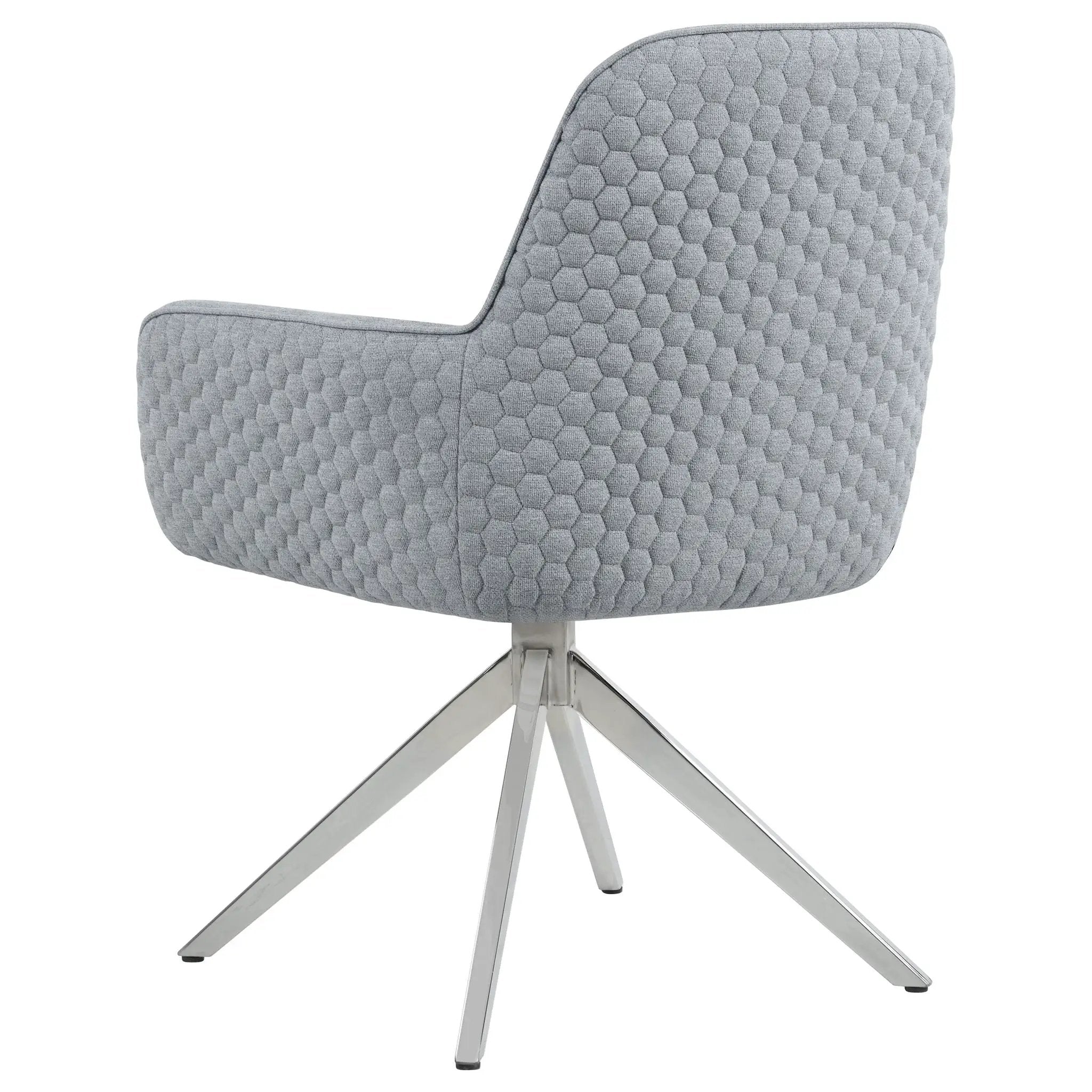 Abby Fabric Upholstered Swivel Dining Arm Chair Light Grey by Unique Piece Furniture