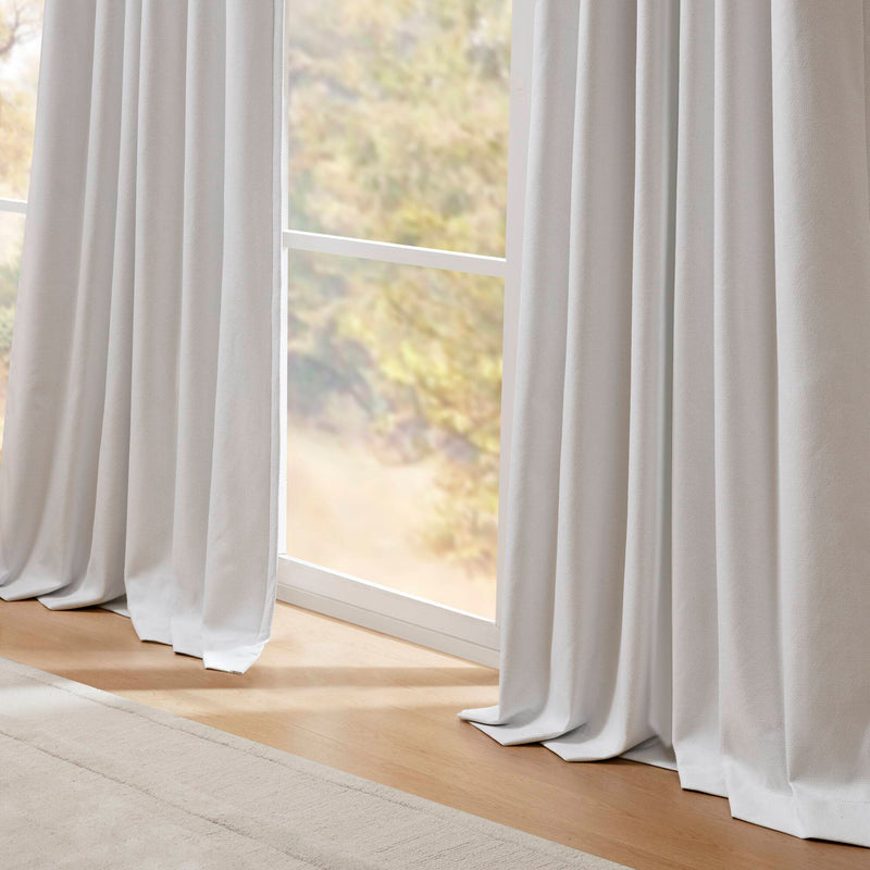 2-PK 52x84" Sound Blocking Total Blackout Curtain Panel Pair White by HouseOfZazla