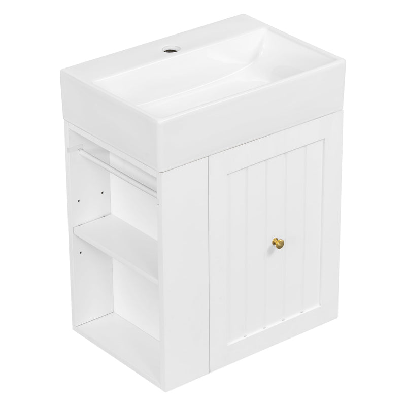 20-Inch Bathroom Vanity with Ceramic Sink and Storage Cabinet by HouseOfZazla
