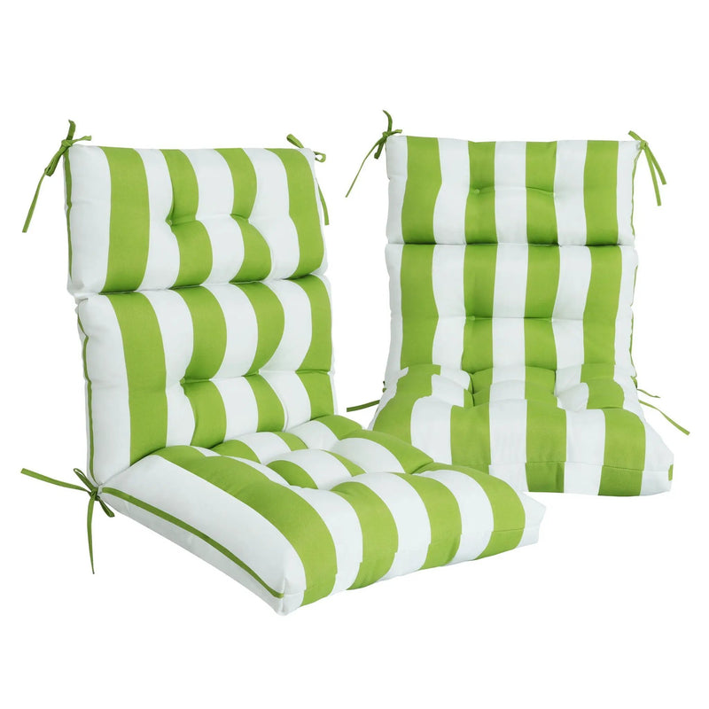 2 Piece High Back Patio Chair Cushion Set, Tufted Adirondack And Rocking Chair Cushions by HouseOfZazla