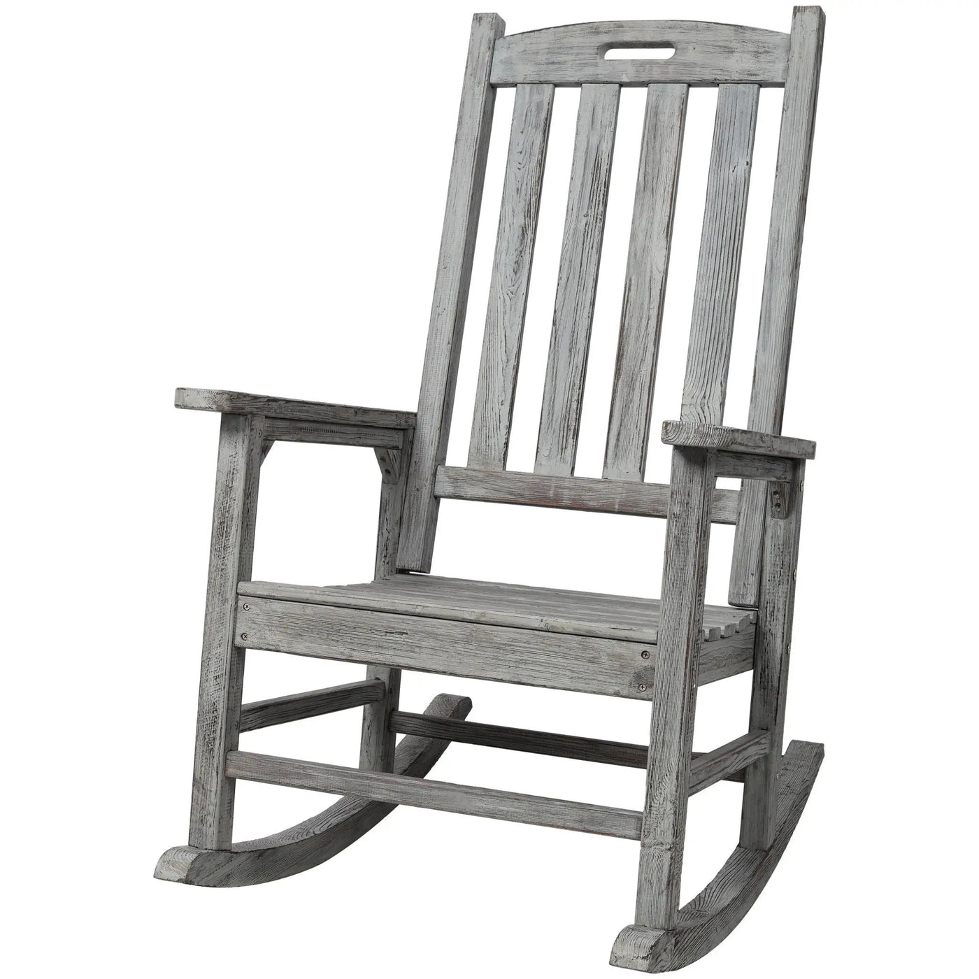 Oversized Porch Rocker Chair With Wide Seat And Tall Backrest by Unique Piece Furniture