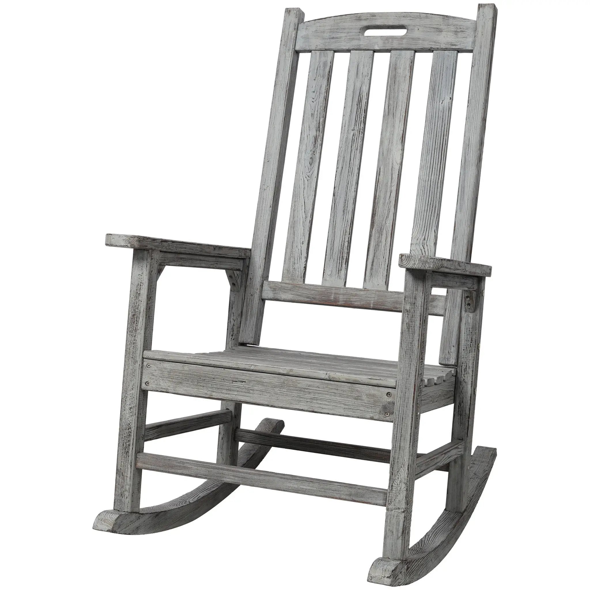Oversized Porch Rocker Chair With Wide Seat And Tall Backrest by Unique Piece Furniture