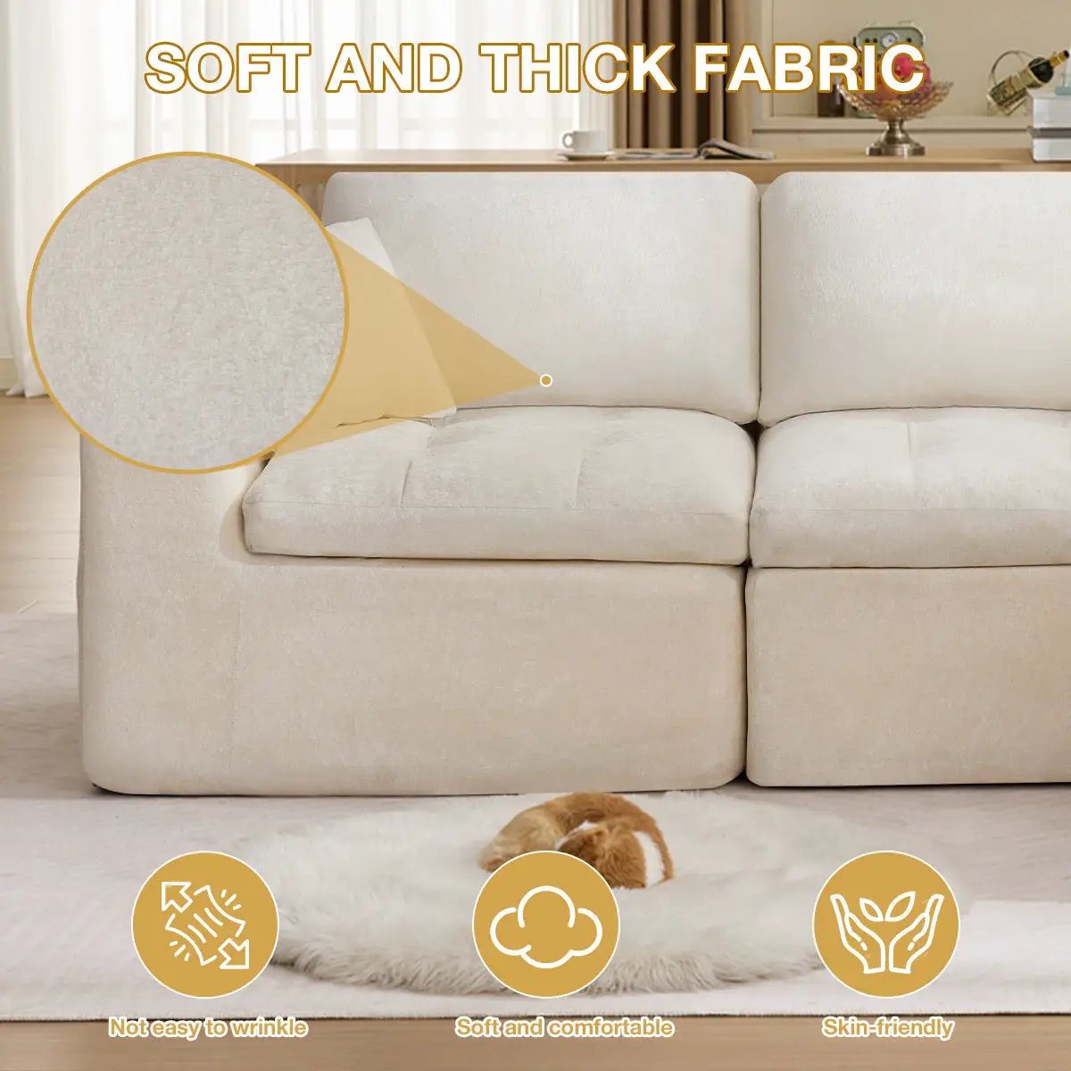 110'' Cloud Sectional Couch for Living Room by HouseOfZazla