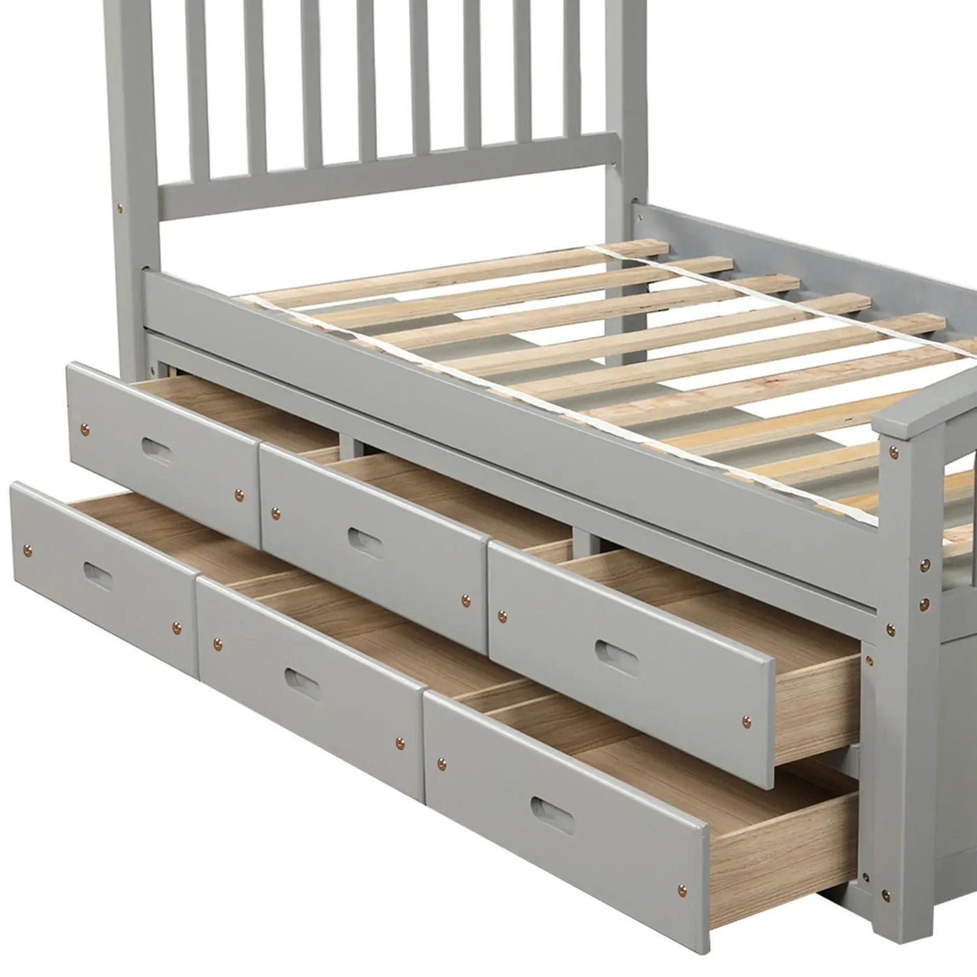 Platform Storage Bed Solid Wood Bed With 6 Drawers by HouseOfZazla