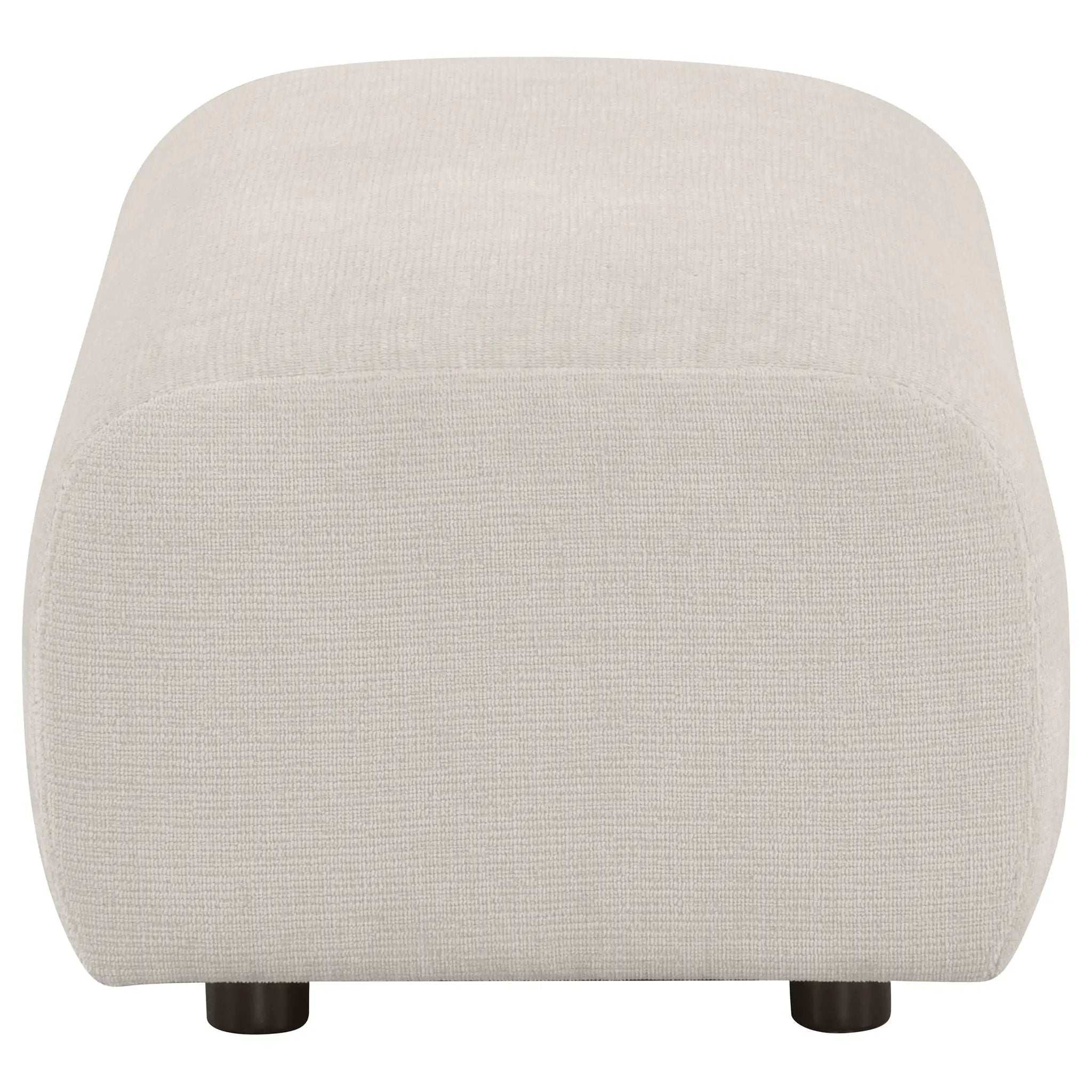 Burnett Chenille Upholstered Ottoman Ivory by Unique Piece Furniture