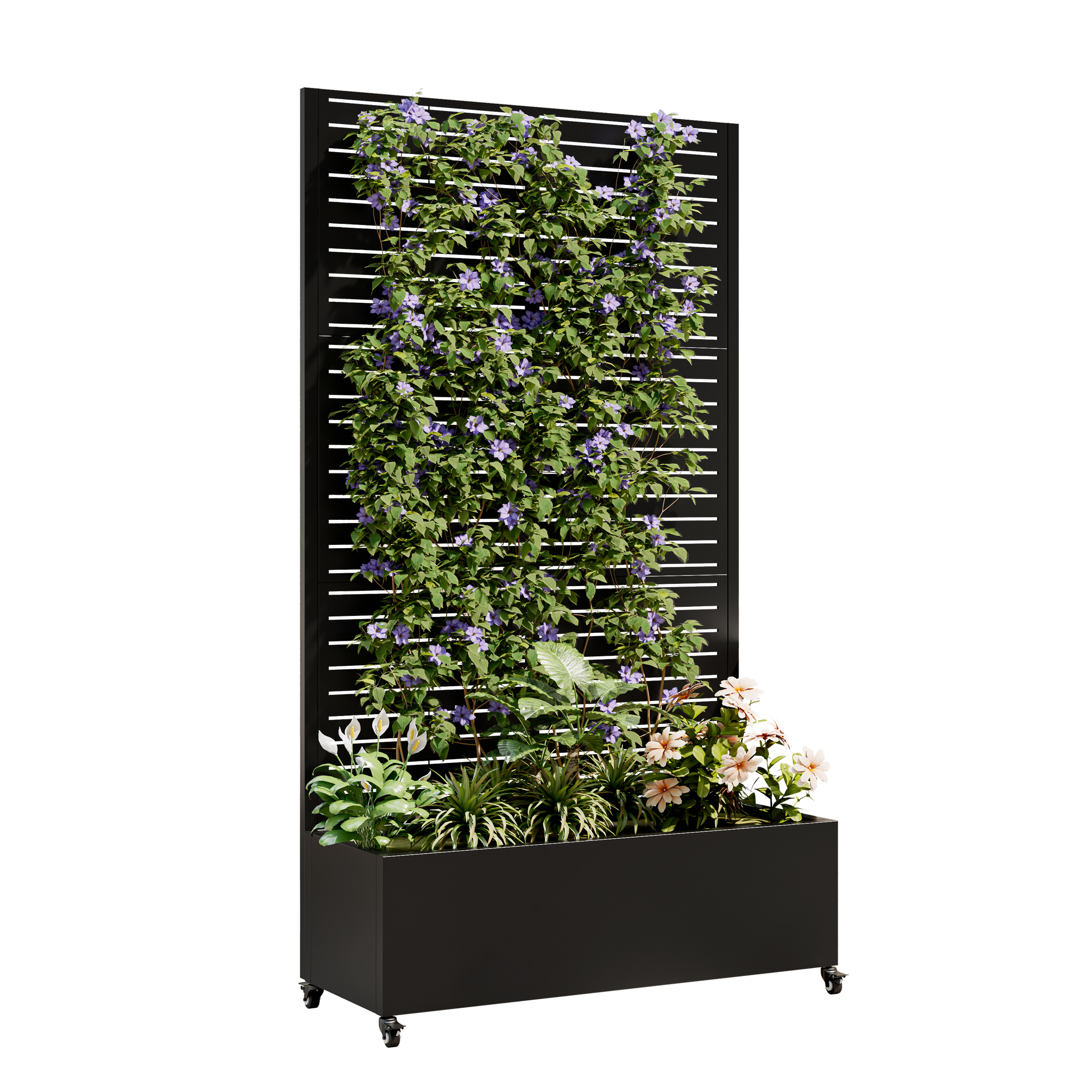 Metal Planter Box with Trellis, 73' x 35' x 16" Raised Garden Bed by HouseOfZazla