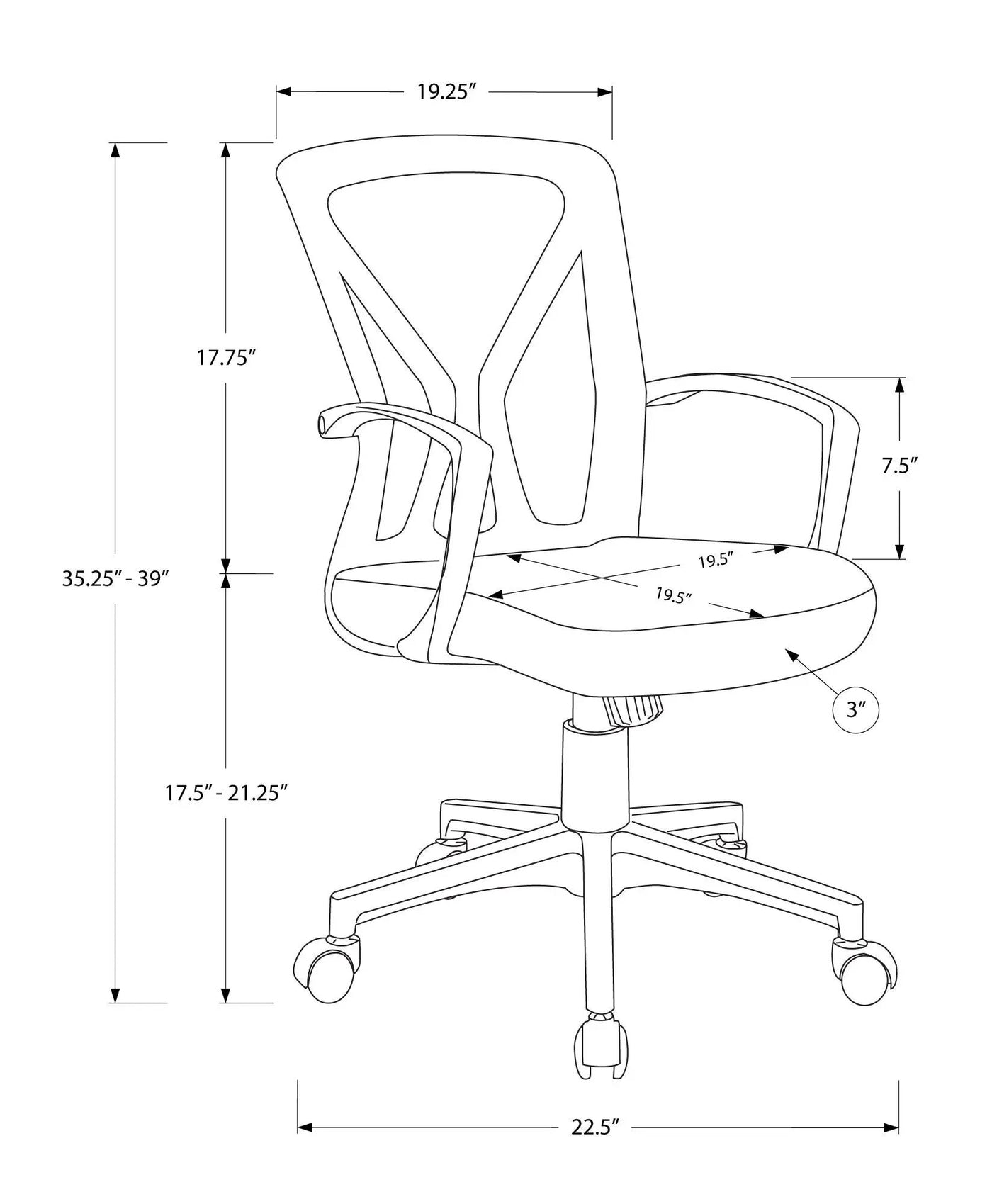 Office Chair Adjustable Height Swivel Ergonomic Mesh Contemporary & Modern by HouseOfZazla