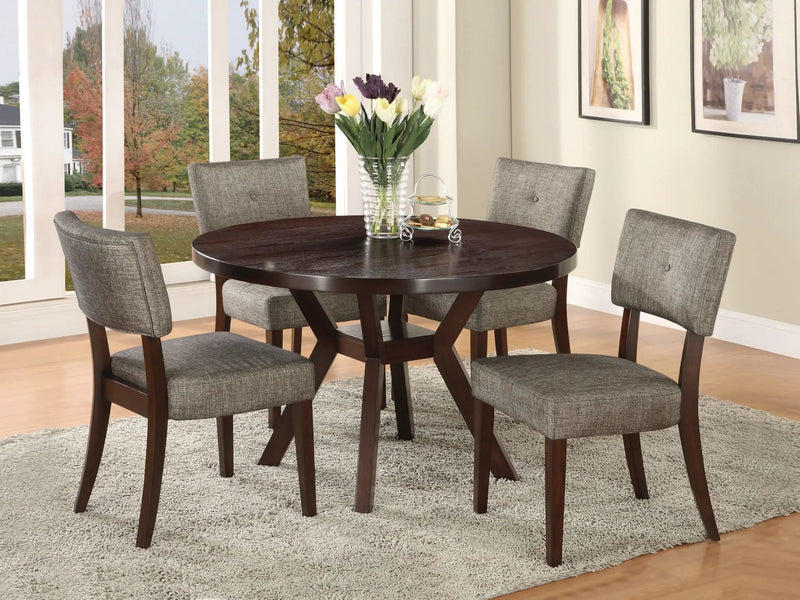 Drake - 5 Pieces Dining Room Set - Espresso / Gray by Unique Piece Furniture