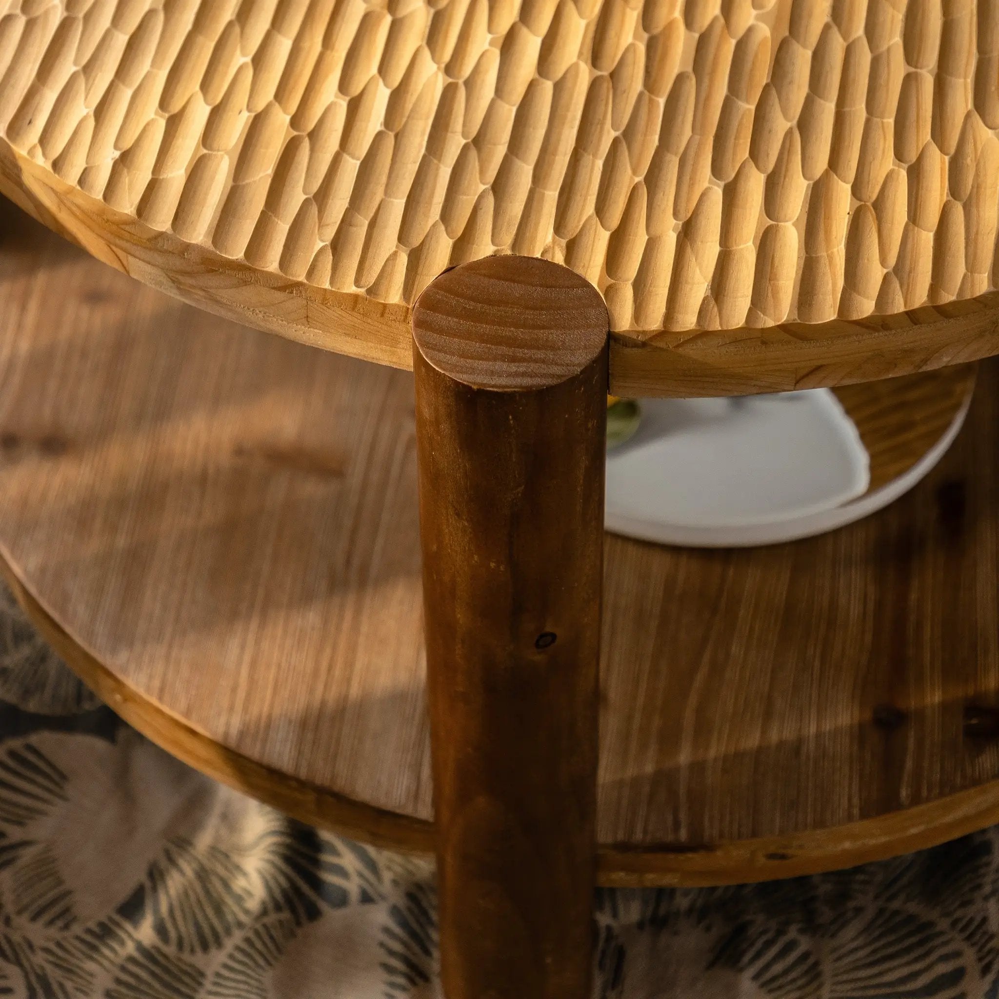 Round Coffee Table with Solid Wood for Living Room by HouseOfZazla
