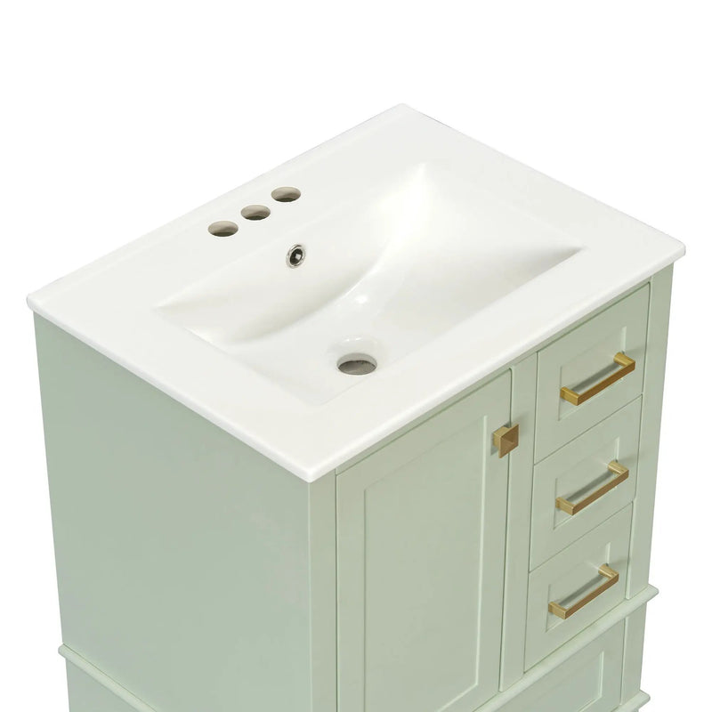 Bathroom Vanity, Modern Bathroom Cabinet With Sink Combo Set, Bathroom Storage Cabinet With A Soft Closing Door And 3 Drawers, Solid Wood Frame by HouseOfZazla